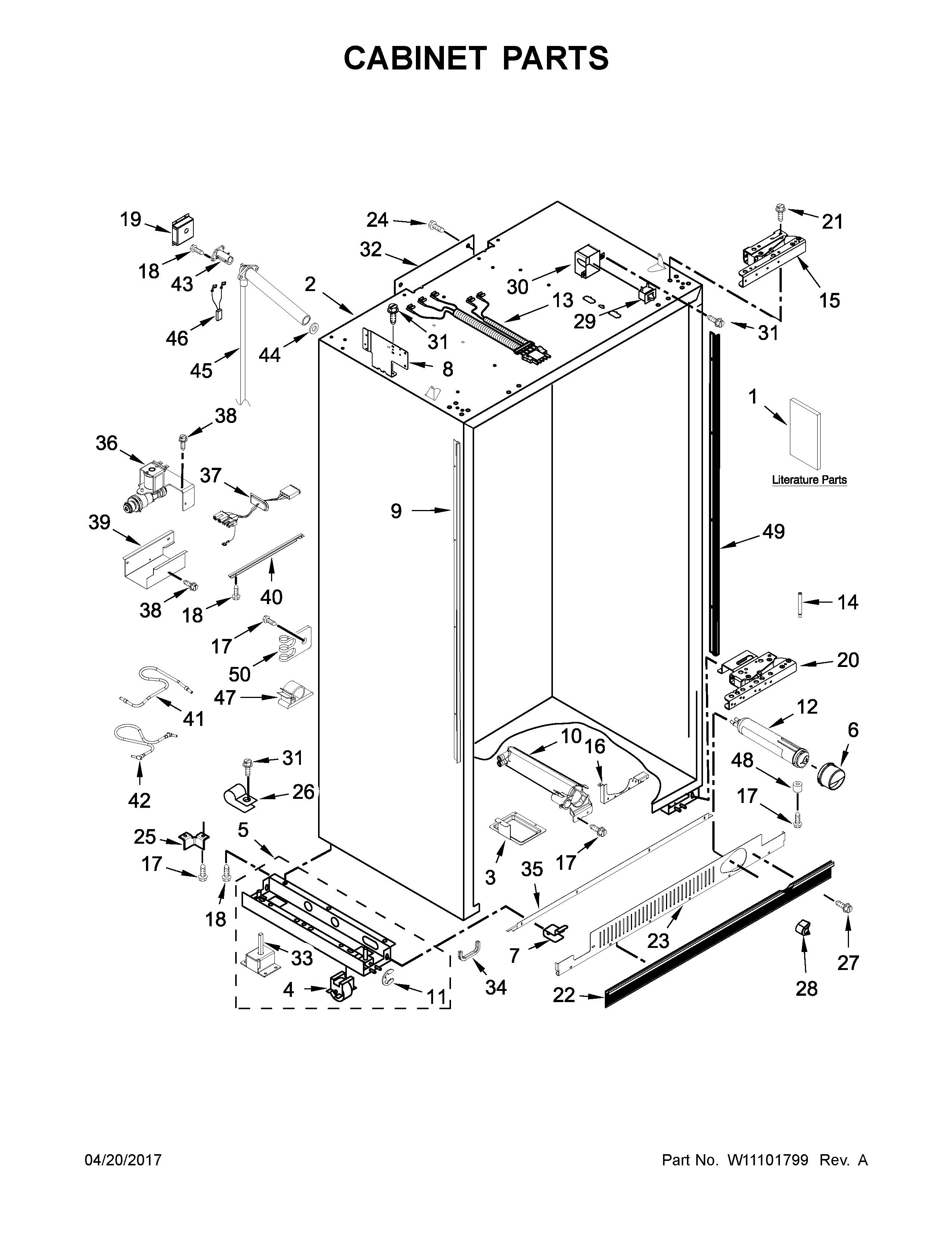 Jenn-Air JS48NXFXDE01 cabinet parts diagram