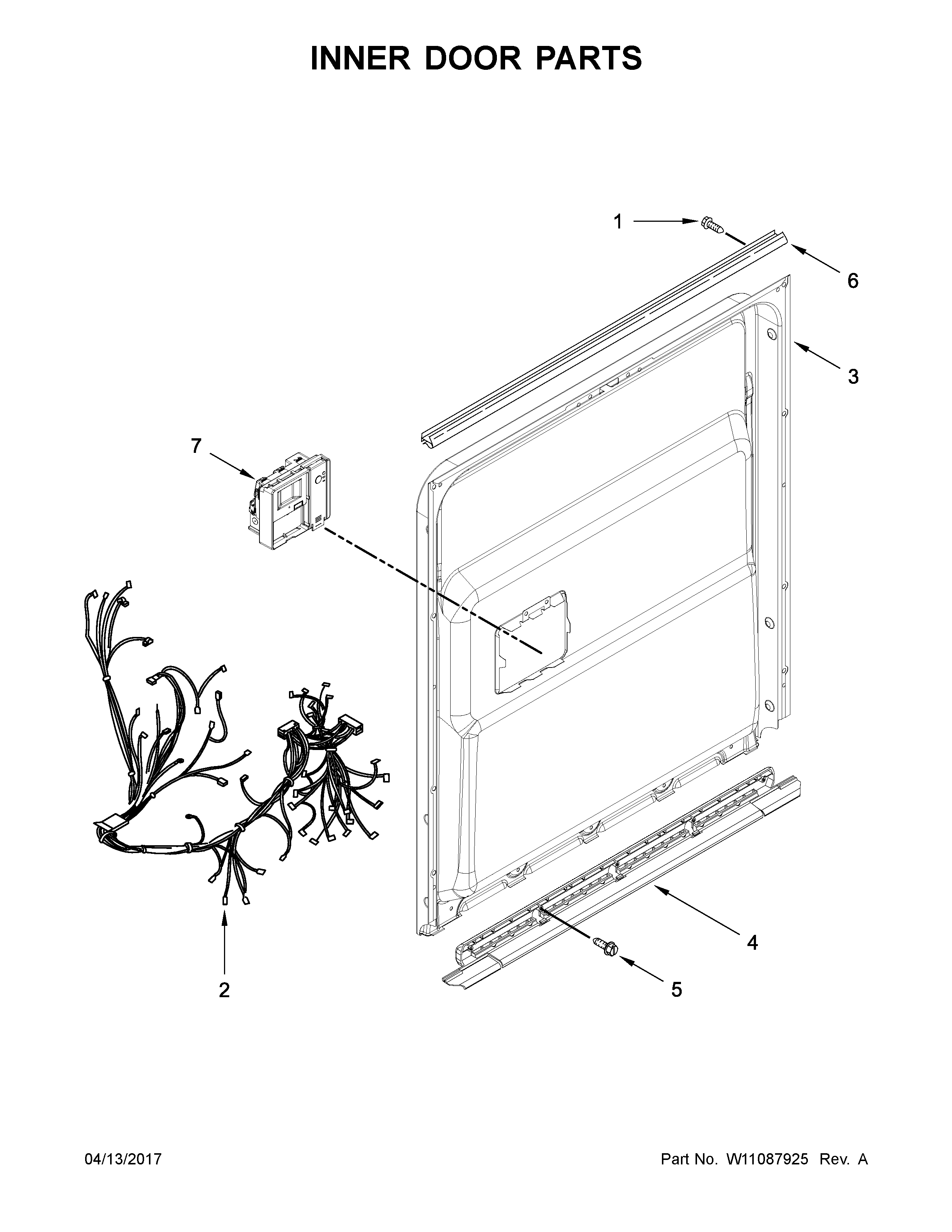 Whirlpool WDTA50SAHZ0 inner door parts diagram
