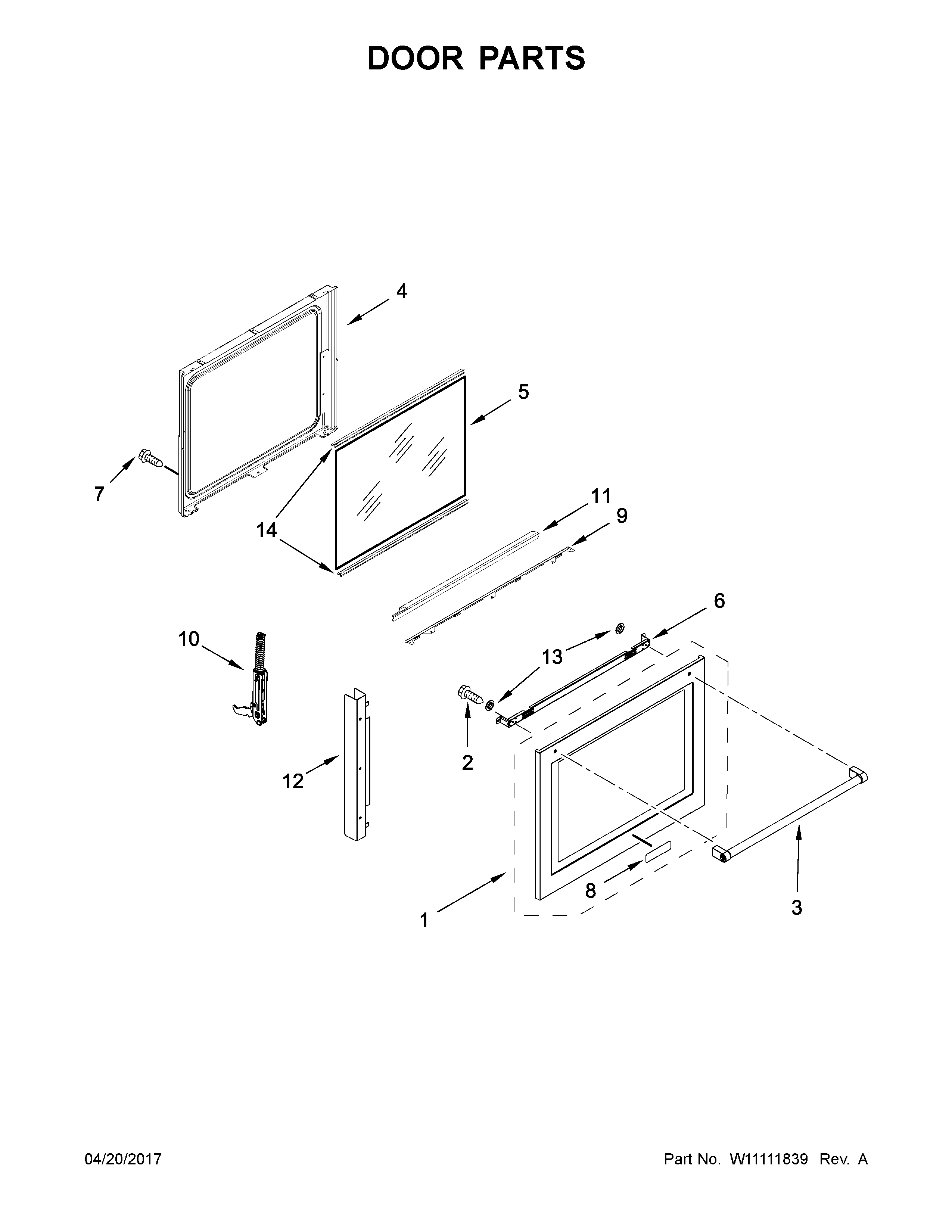 KitchenAid YKFEG510ESS2 door parts diagram