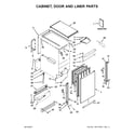 KitchenAid KUIS18PNZB2 cabinet, door and liner parts diagram