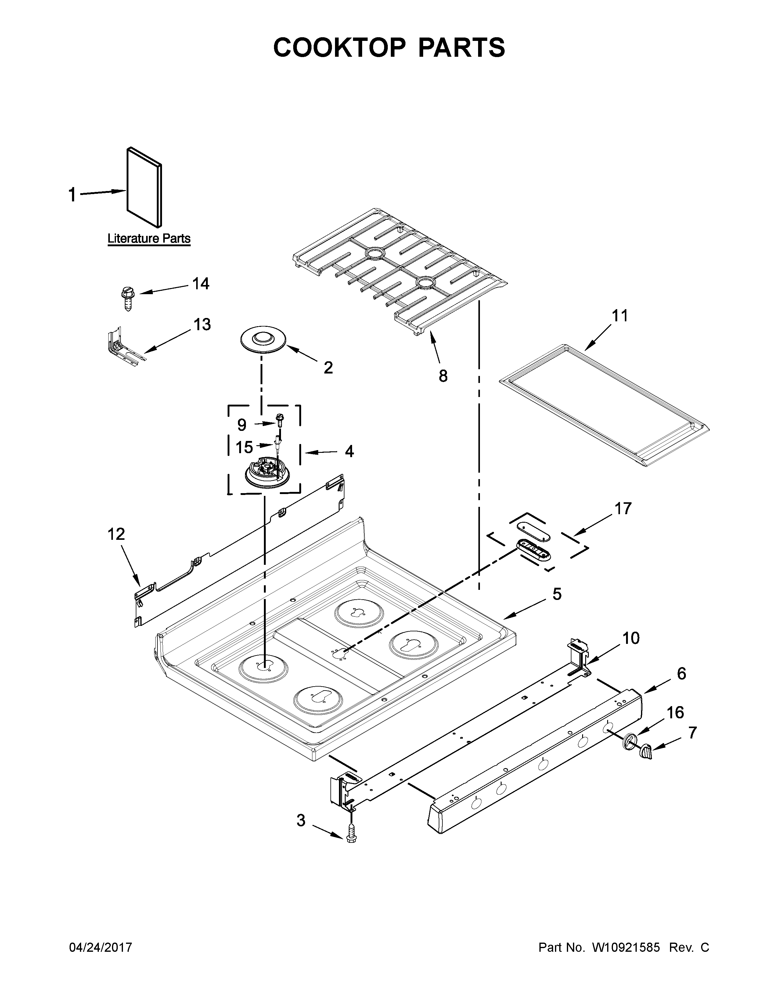 Maytag MGR8800FZ0 cooktop parts diagram