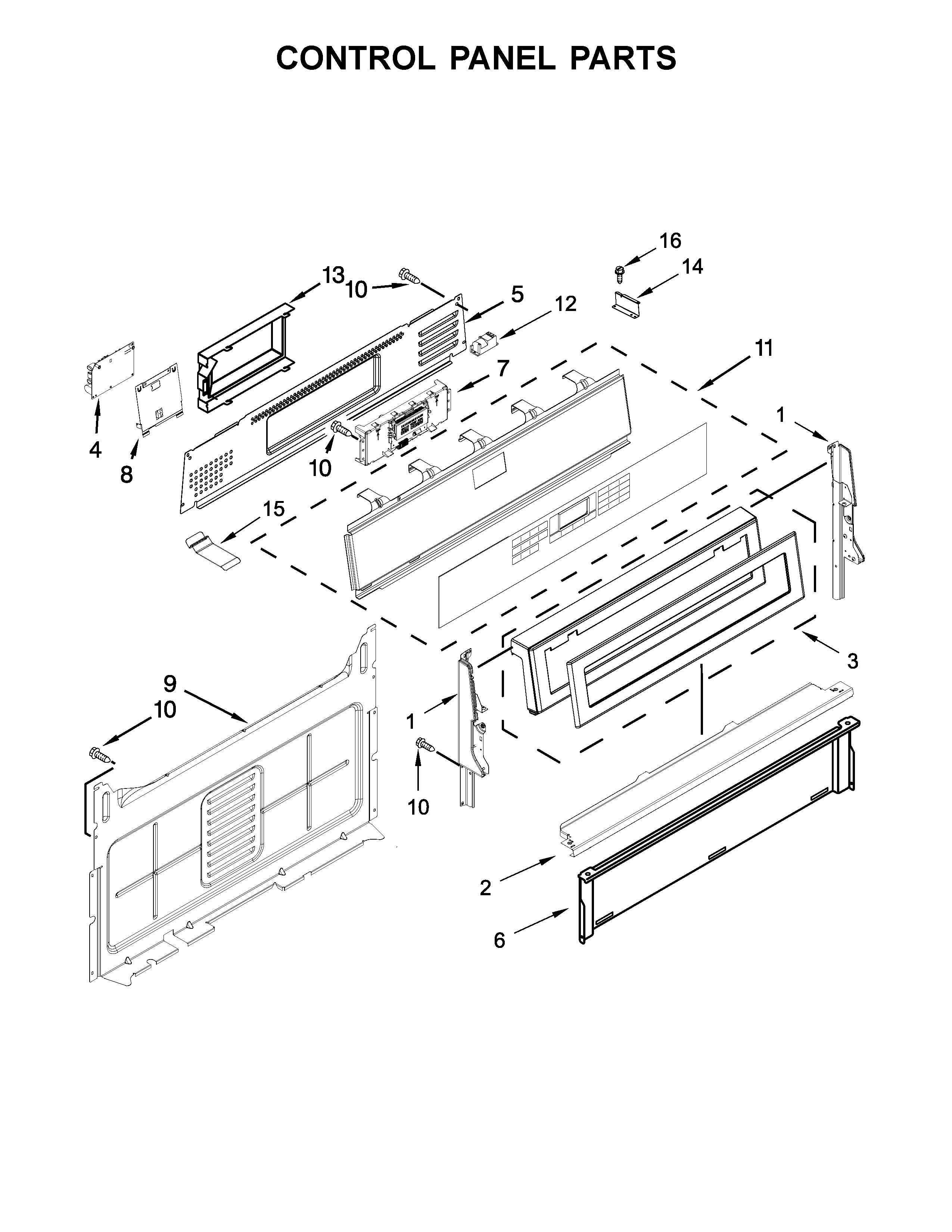 Maytag MGR8800FZ0 control panel parts diagram