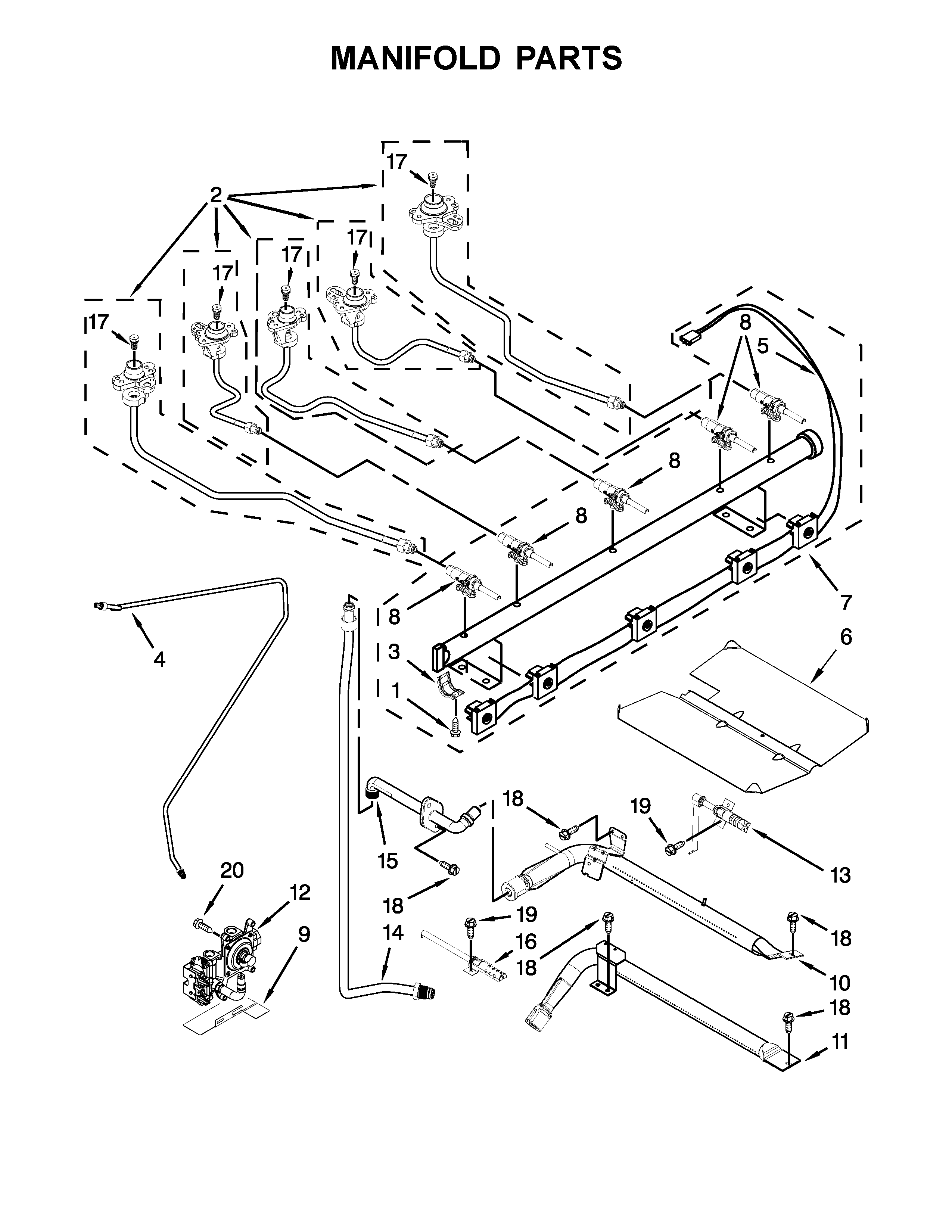 Maytag MGR8800FZ0 manifold parts diagram