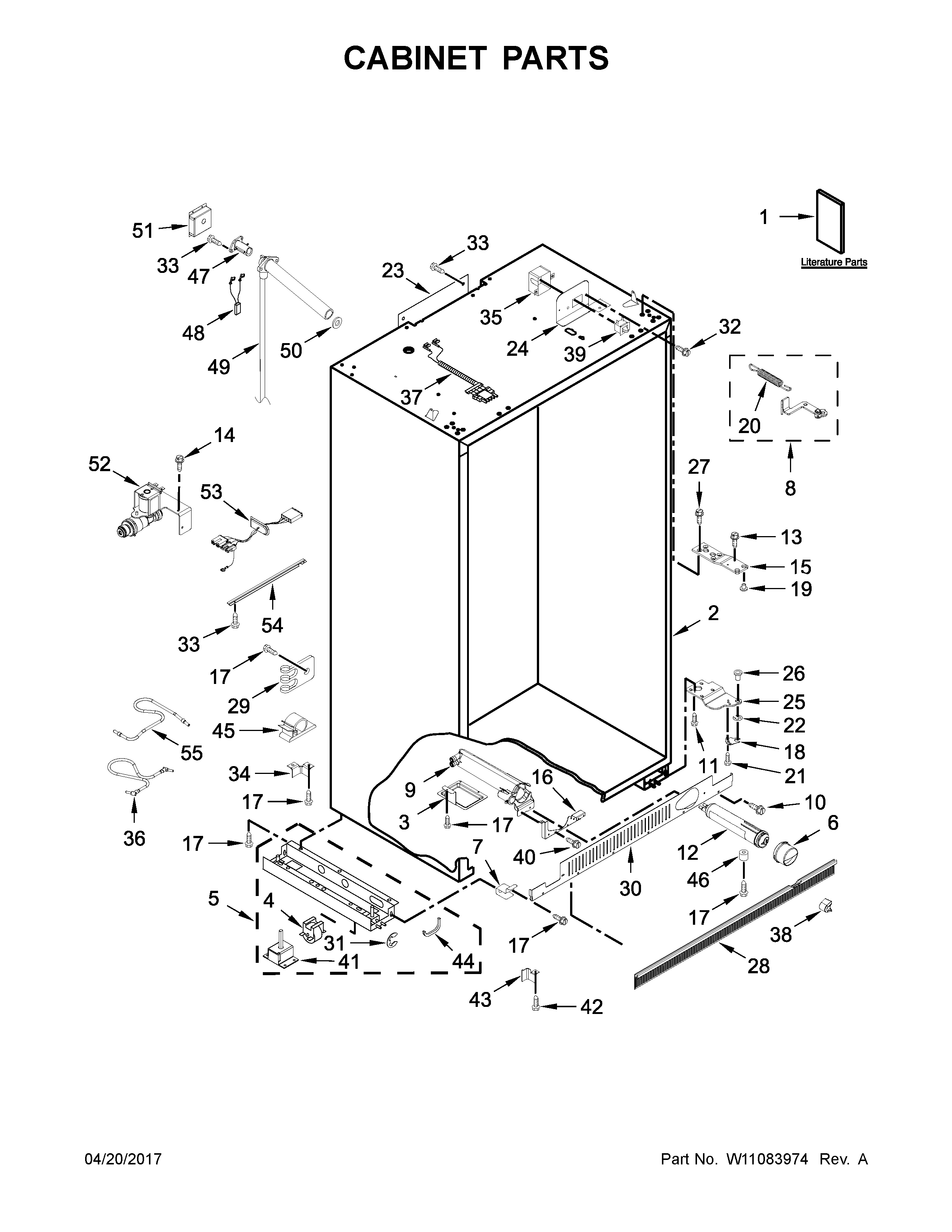 KitchenAid KBSN608EBS01 cabinet parts diagram