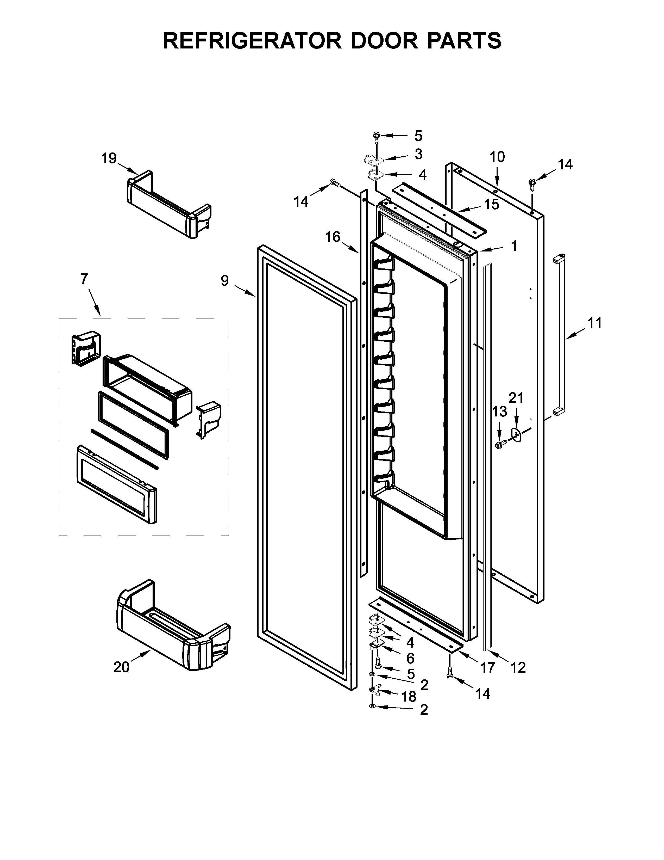 KitchenAid KBSN608EBS01 refrigerator door parts diagram