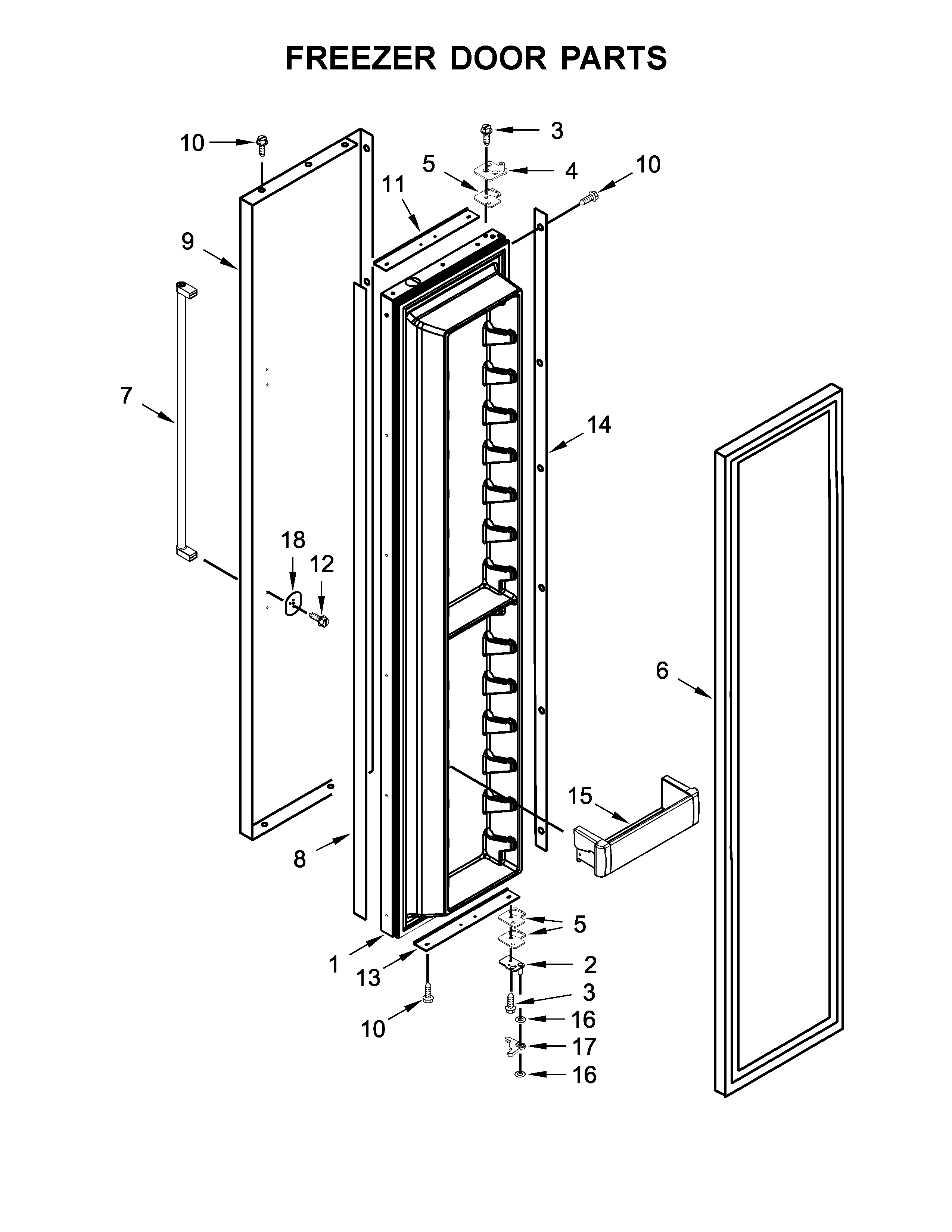 KitchenAid KBSN608EBS01 freezer door parts diagram