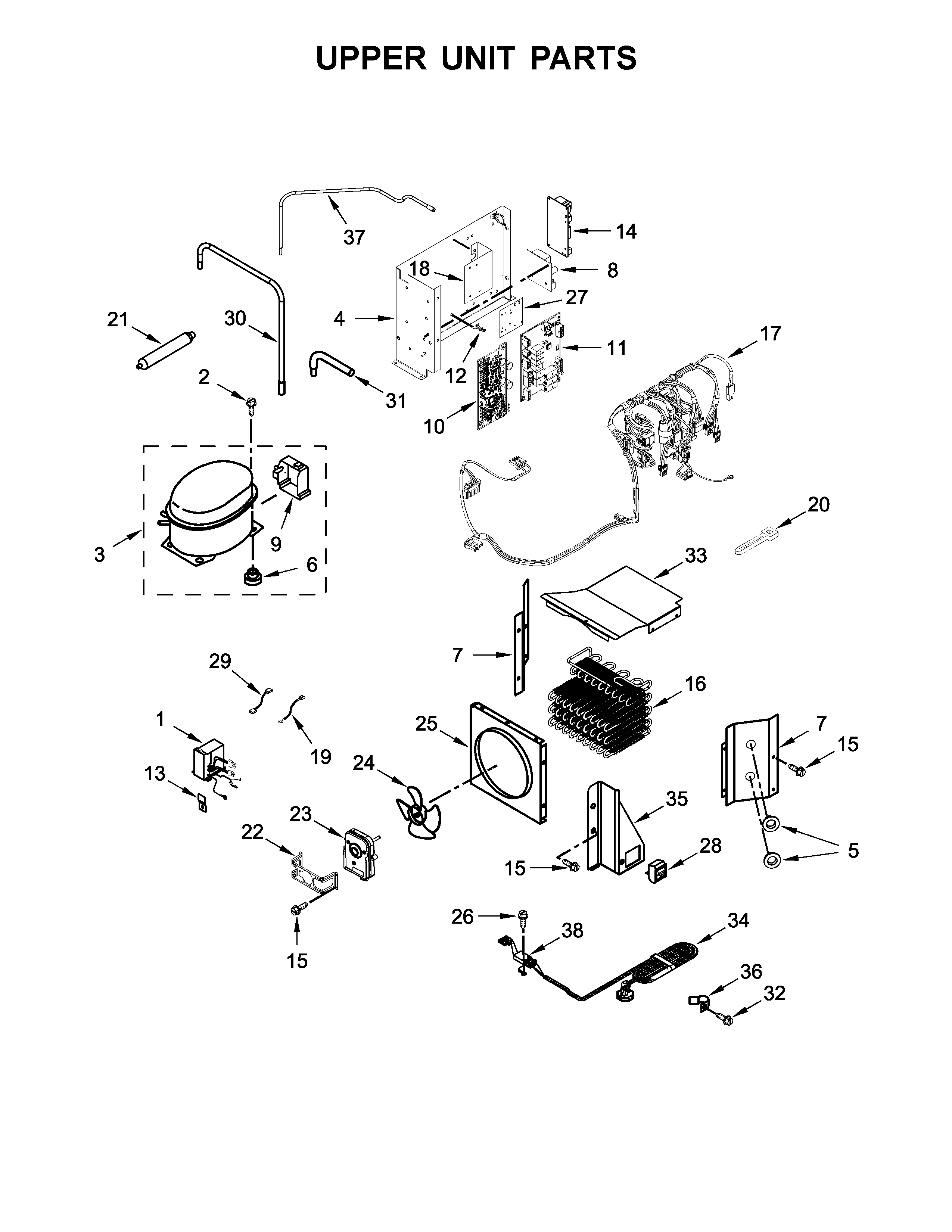 KitchenAid KBSN608EBS01 upper unit parts diagram