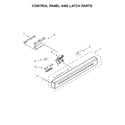 KitchenAid KDFE104DBL5 control panel and latch parts diagram