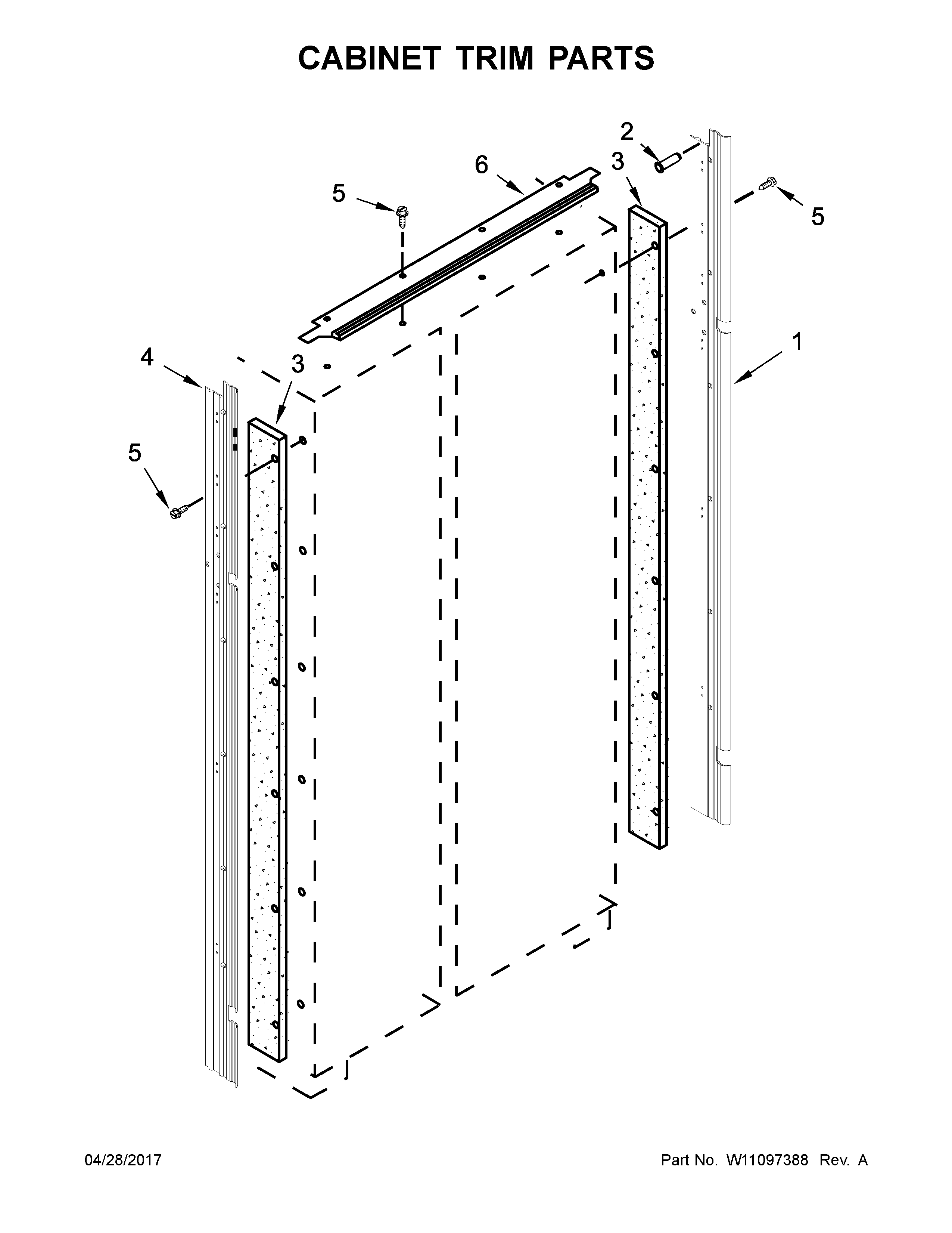 Jenn-Air JS42SSDUDE01 cabinet trim parts diagram
