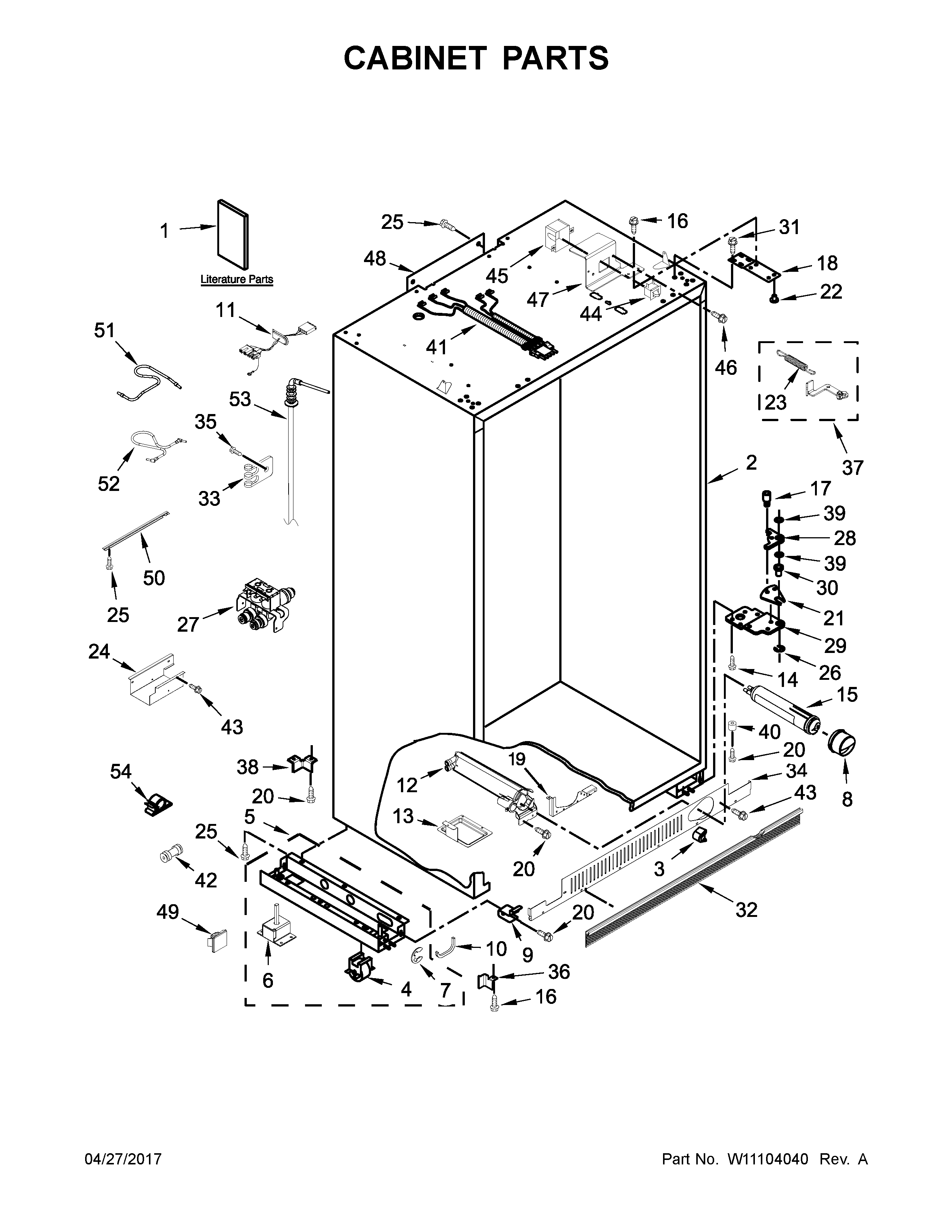 Jenn-Air JS48PPDUDE01 cabinet parts diagram