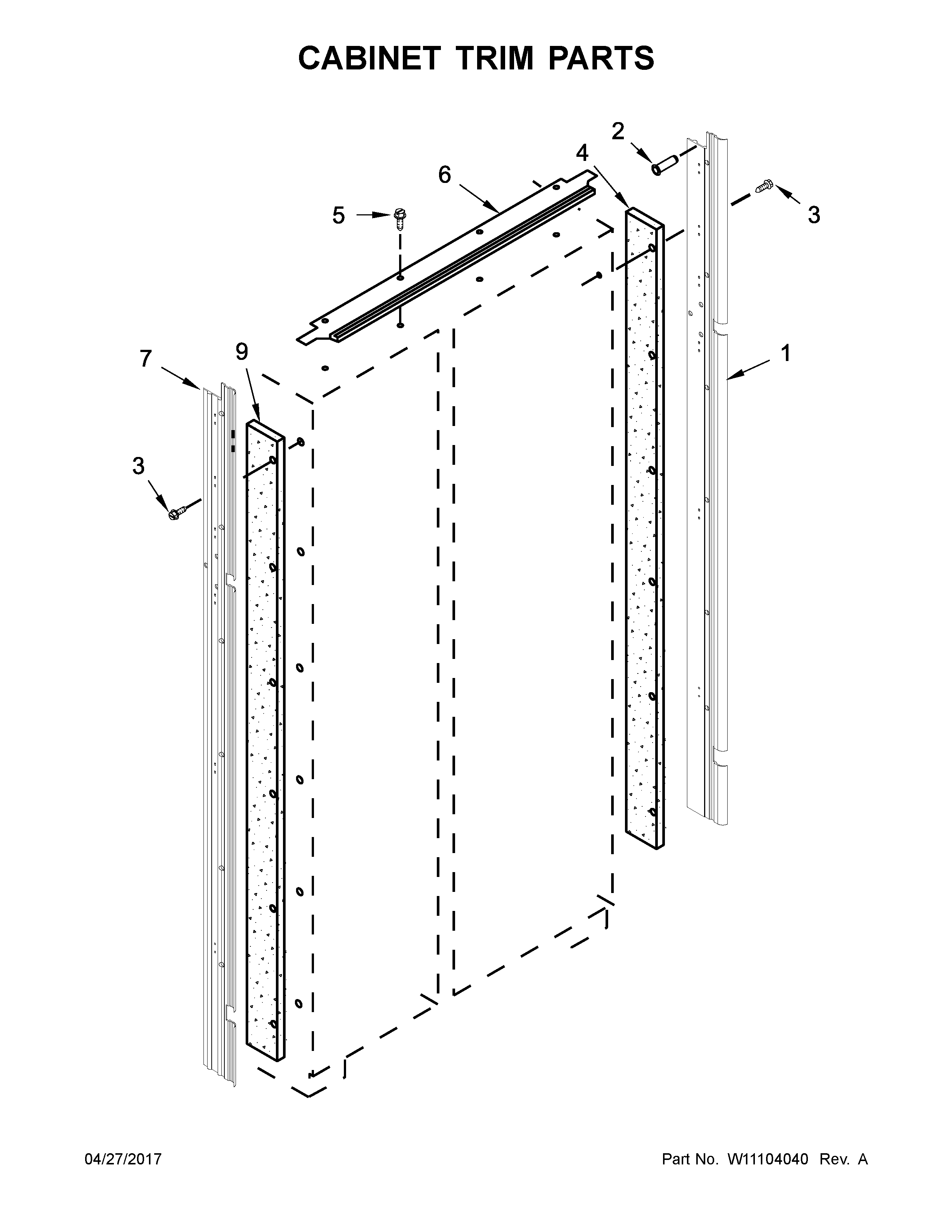 Jenn-Air JS48PPDUDE01 cabinet trim parts diagram