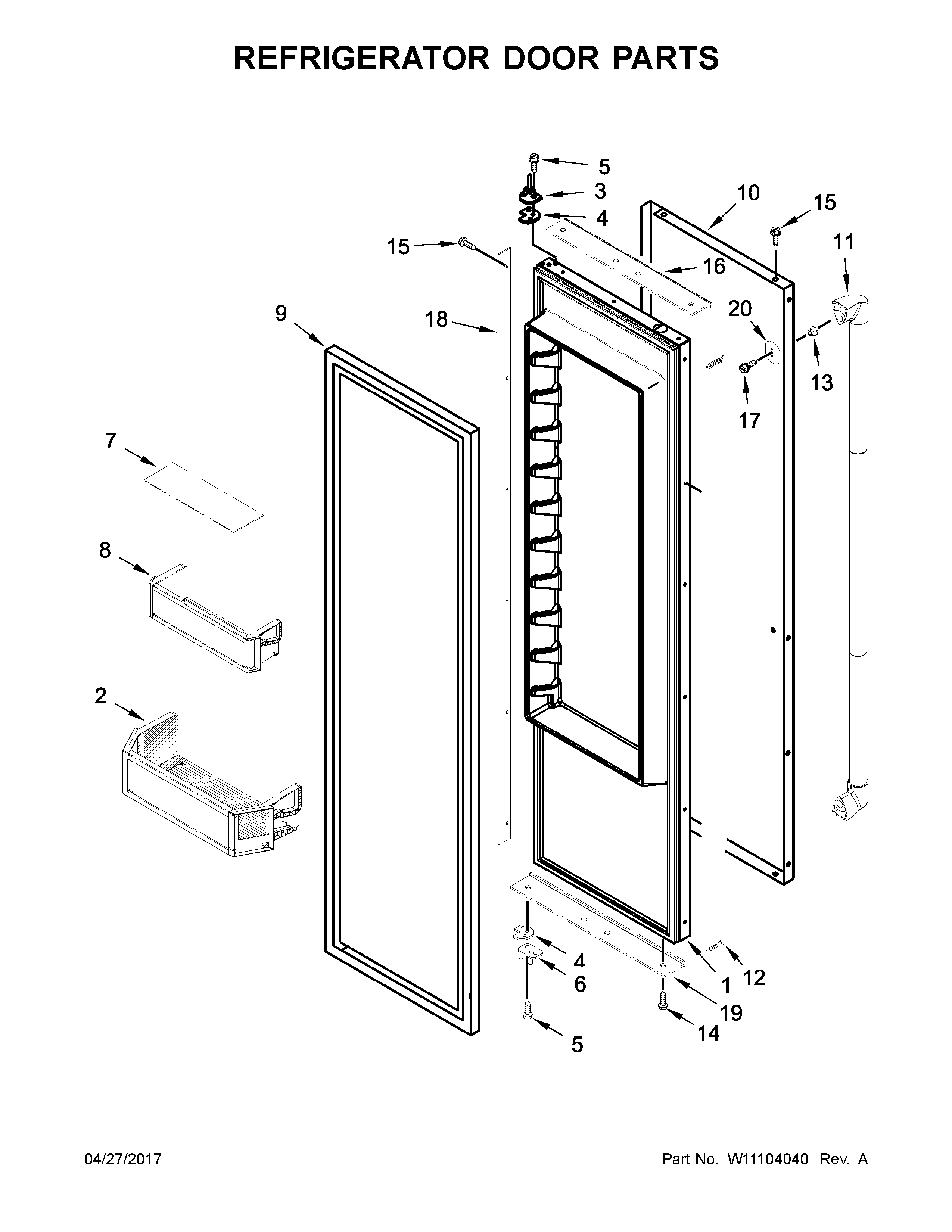 Jenn-Air JS48PPDUDE01 refrigerator door parts diagram