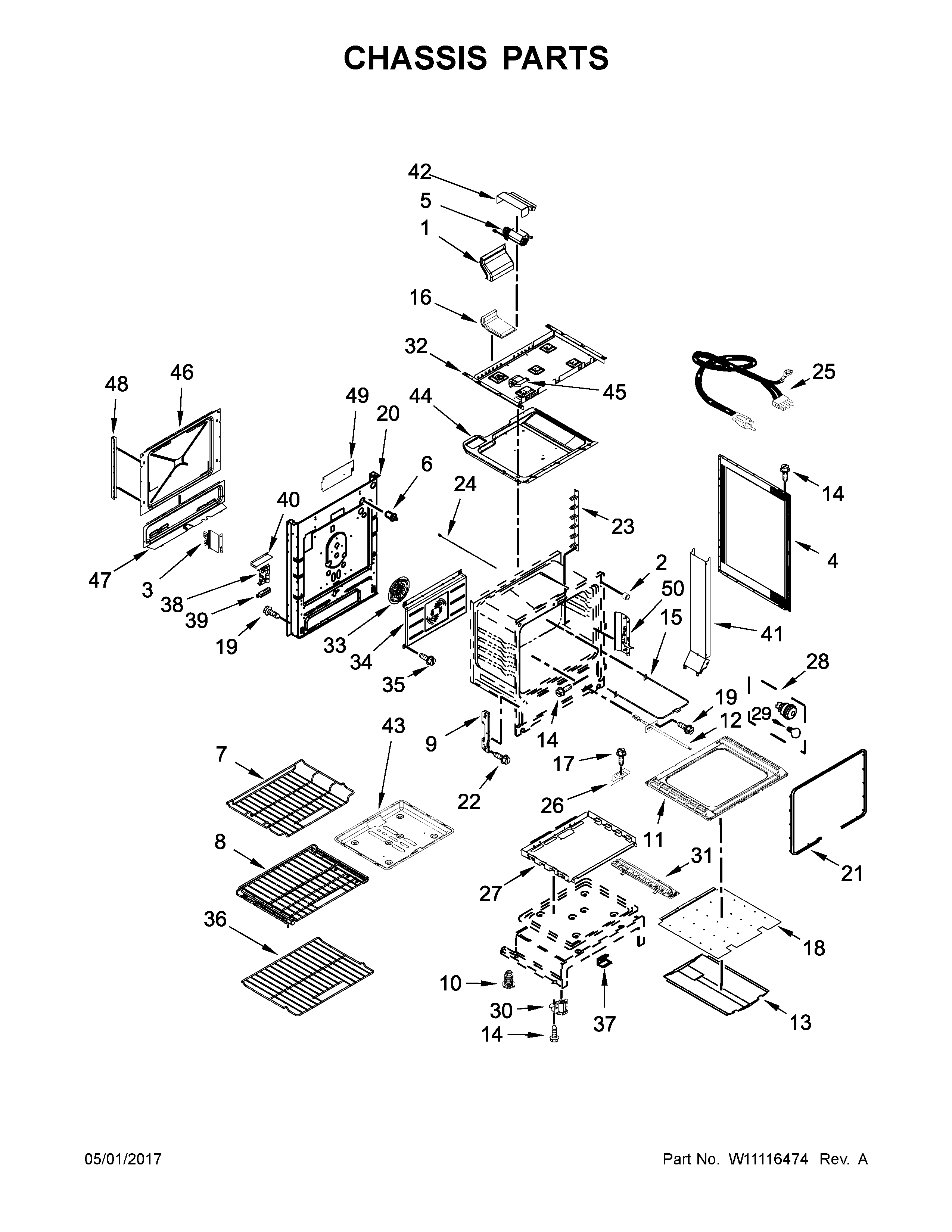 Jenn-Air JGS1450FP0 chassis parts diagram