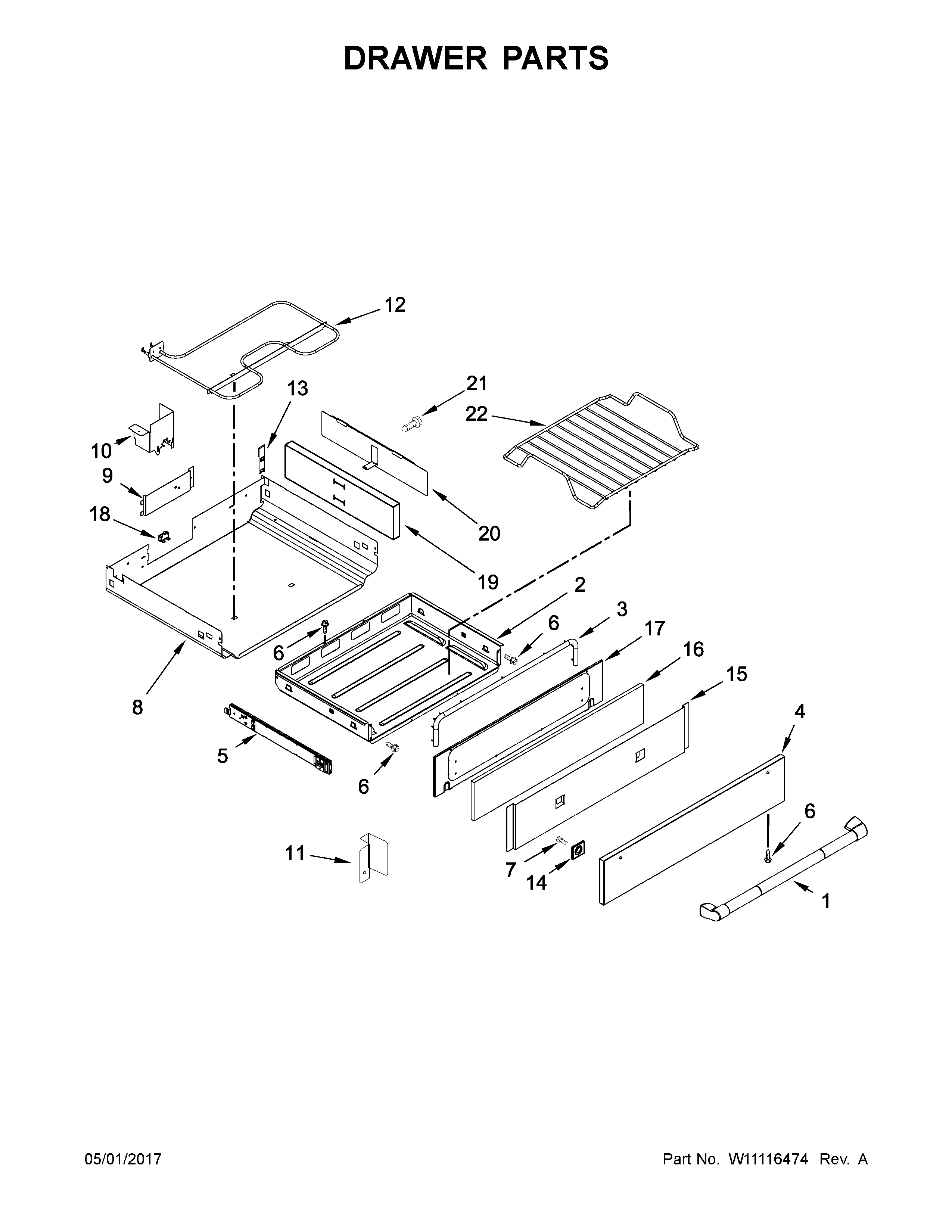 Jenn-Air JGS1450FP0 drawer parts diagram