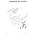 Amana ADB1400AGS1 control panel and latch parts diagram