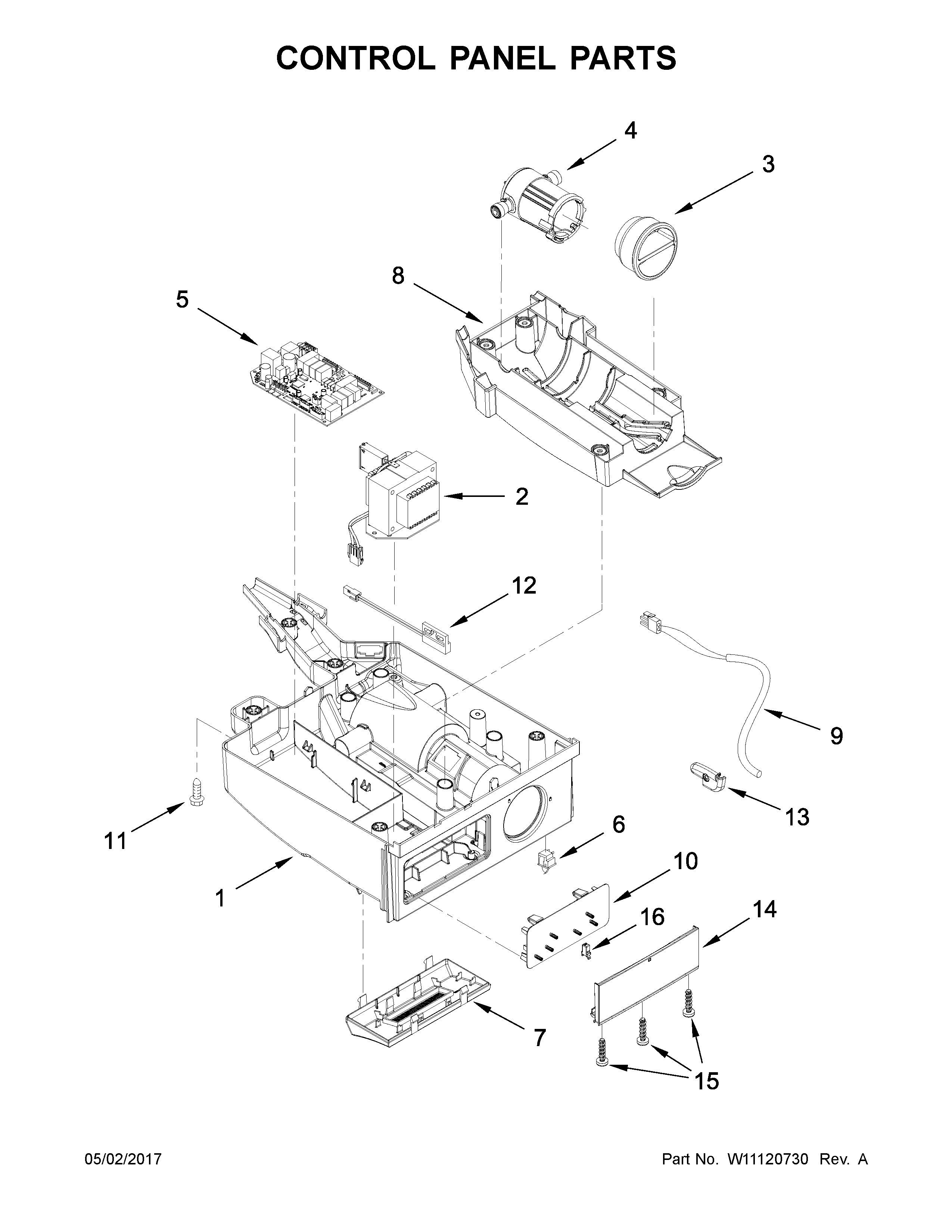 Jenn-Air JIM159XYRS0 control panel parts diagram