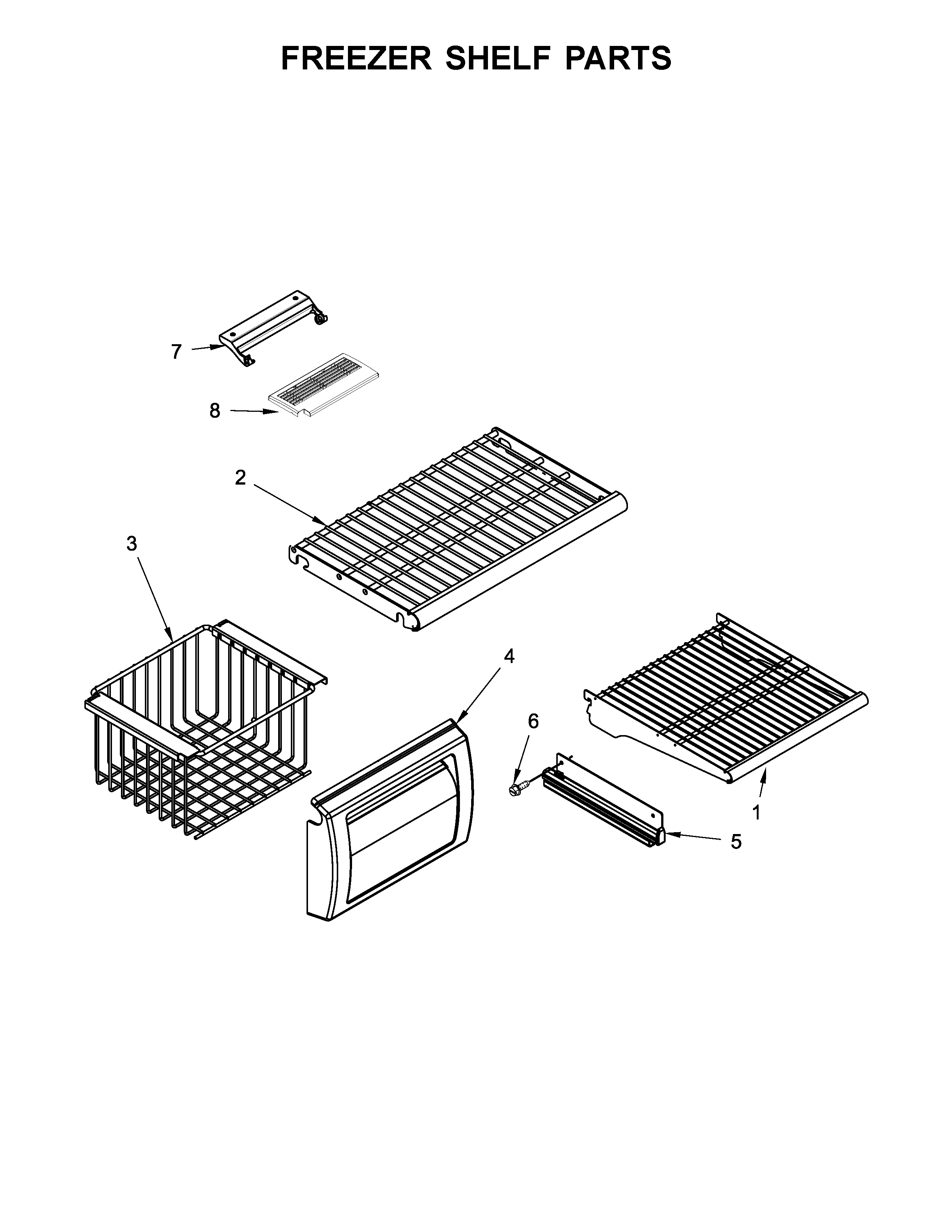 KitchenAid KBSD608EBS01 freezer shelf parts diagram