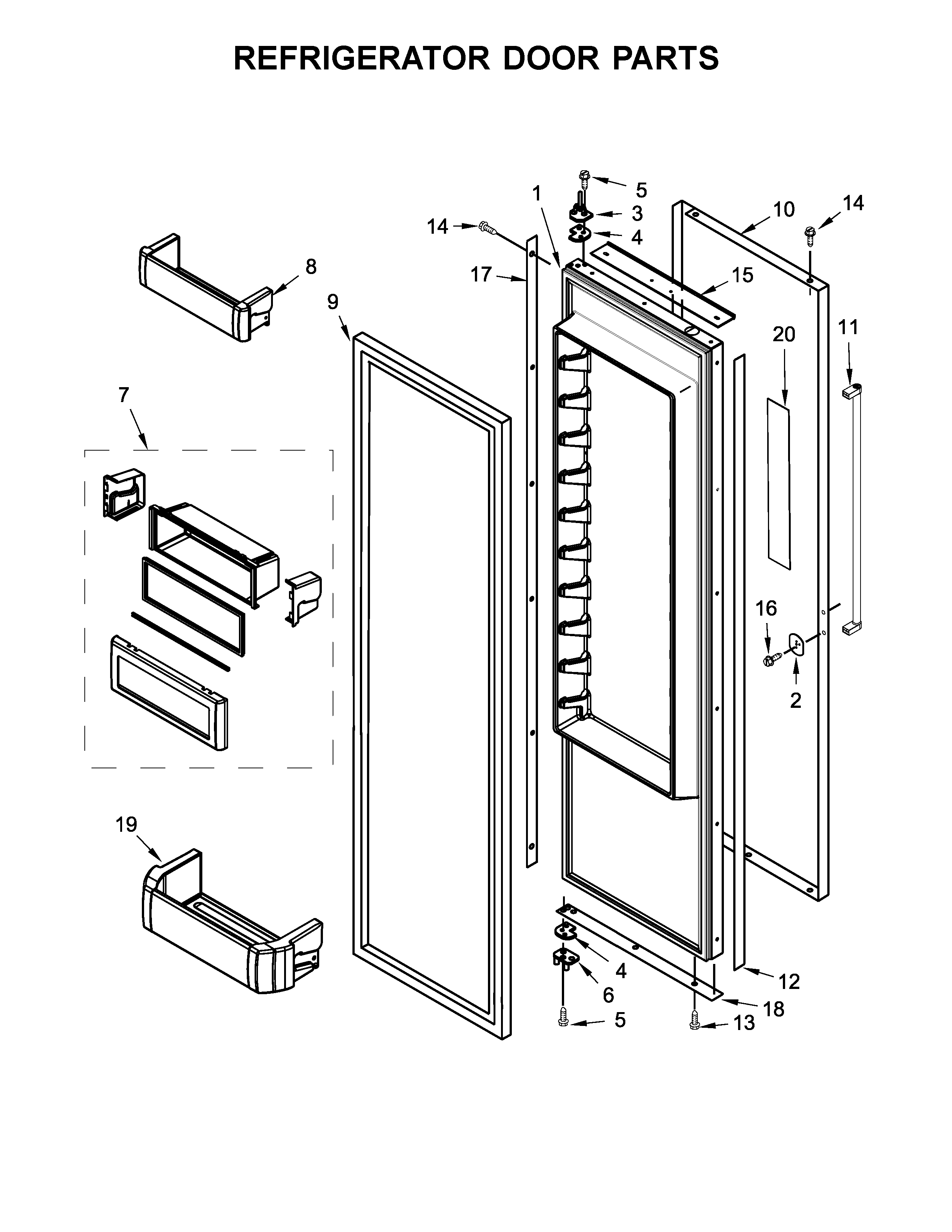 KitchenAid KBSD608EBS01 refrigerator door parts diagram