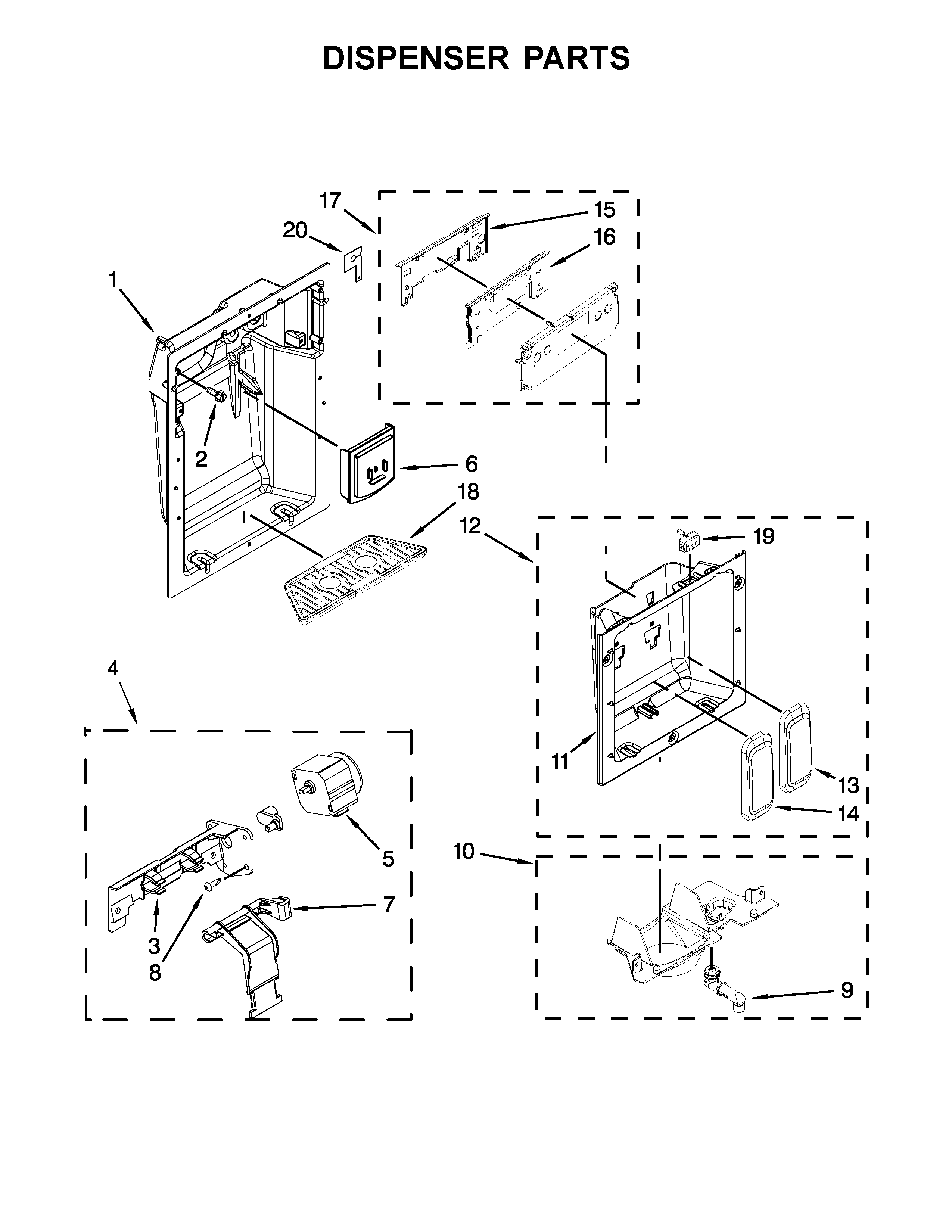 KitchenAid KBSD608EBS01 dispenser parts diagram