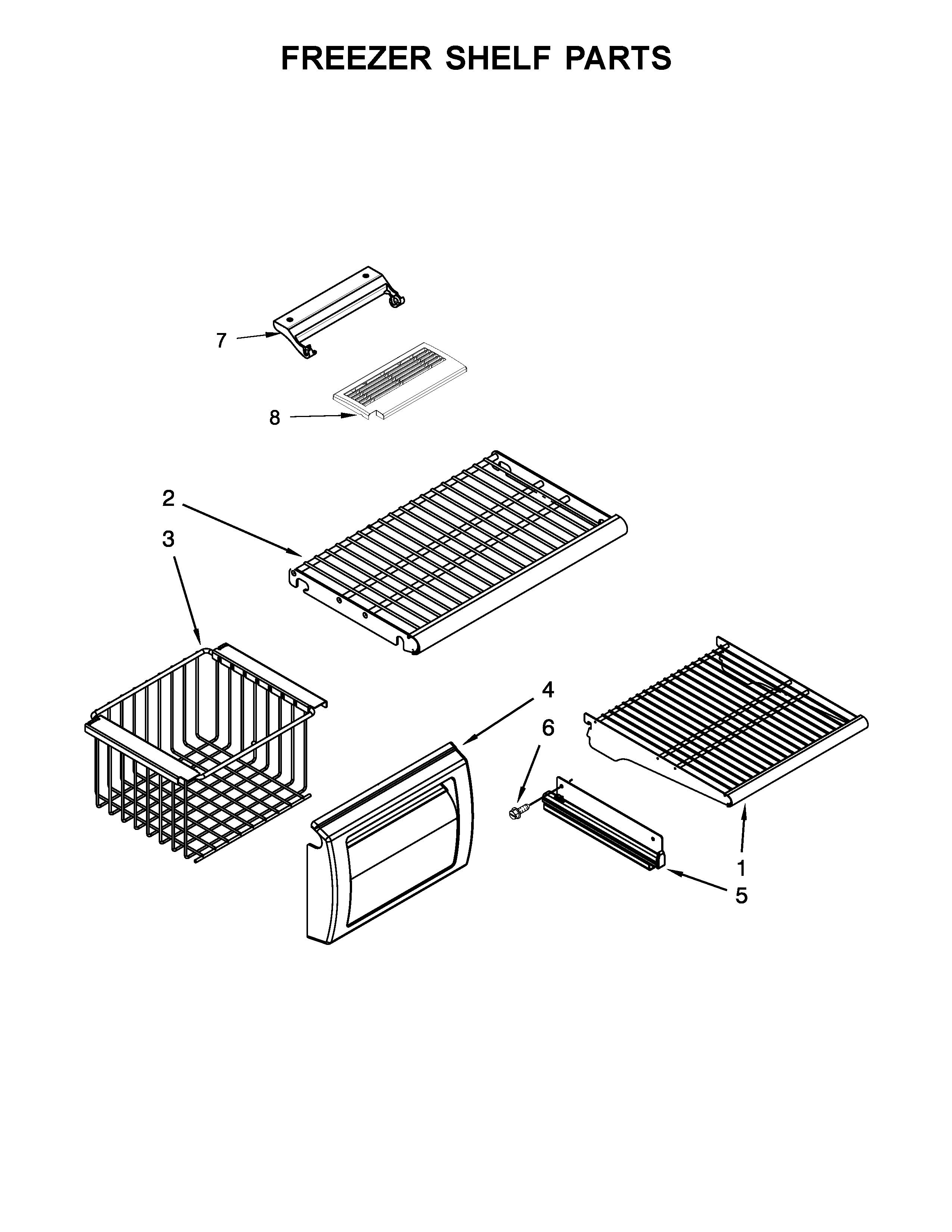 KitchenAid KBSD612ESS01 freezer shelf parts diagram