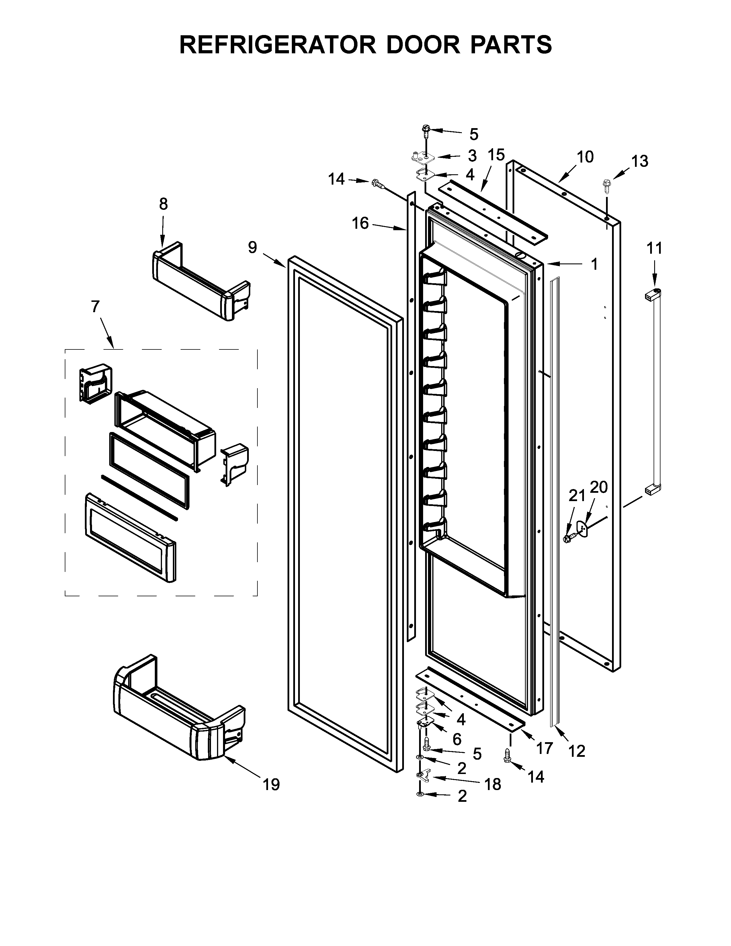 KitchenAid KBSD612ESS01 refrigerator door parts diagram