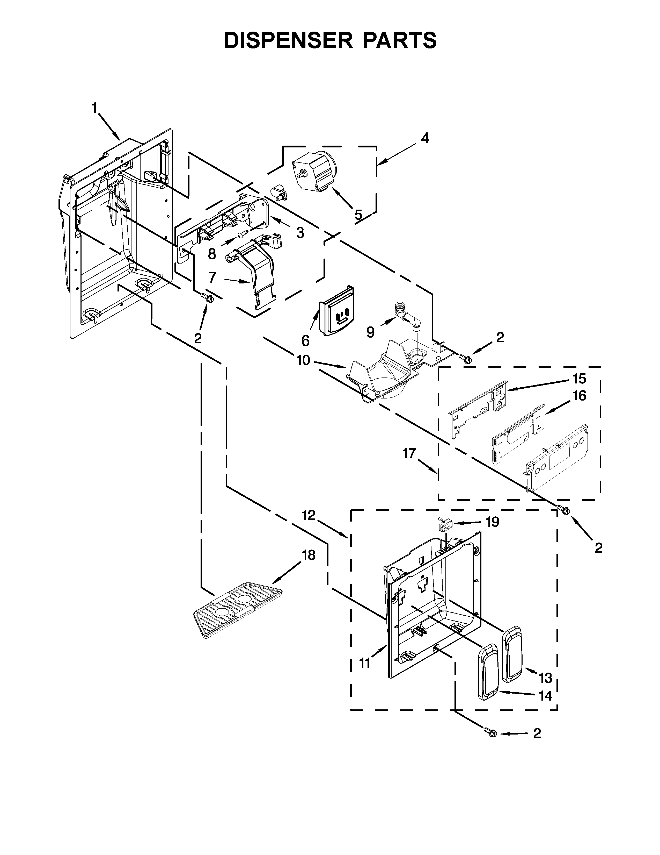 KitchenAid KBSD612ESS01 dispenser parts diagram