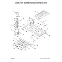 KitchenAid KGCU467VSS02 cooktop, burner and grate parts diagram