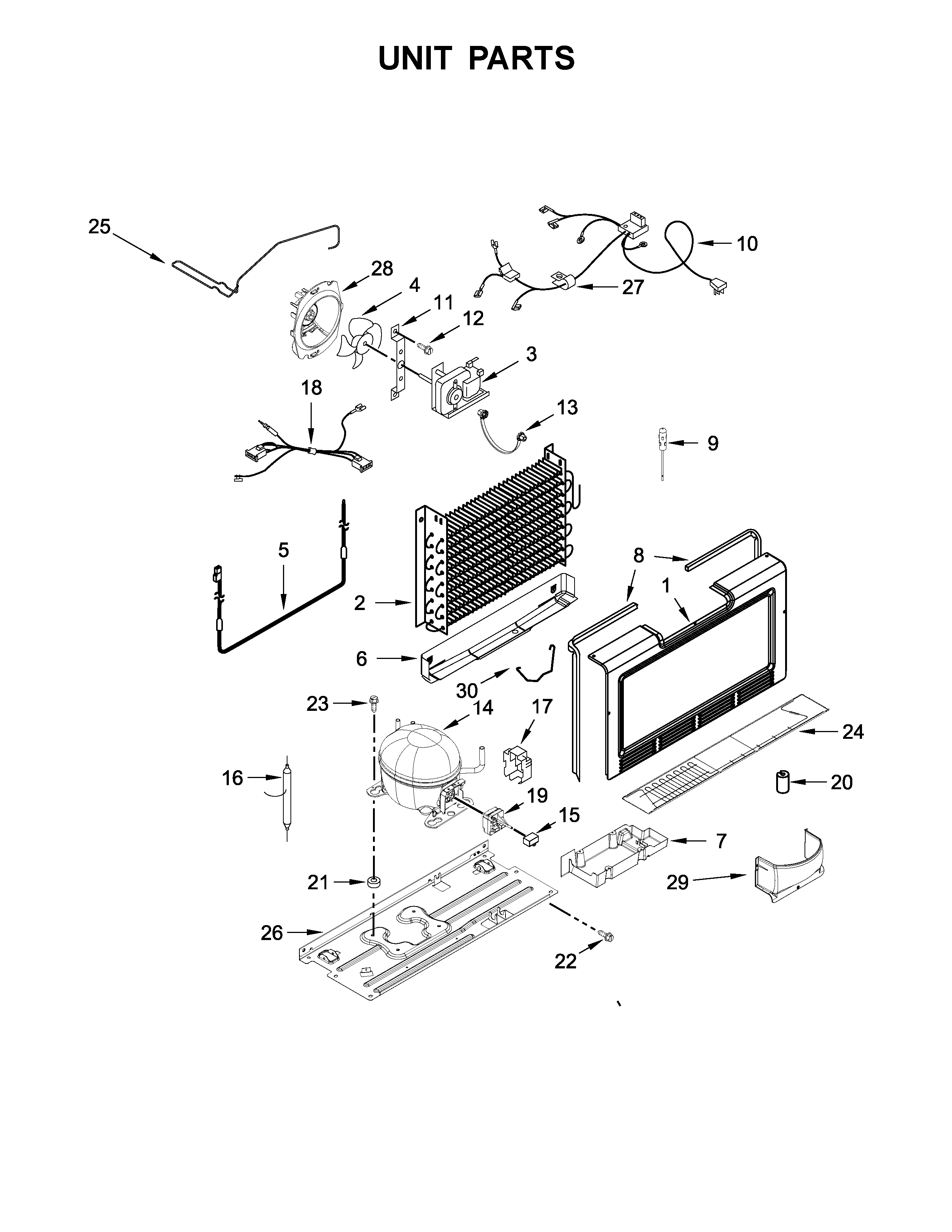 Whirlpool WZF56R16DW01 unit parts diagram