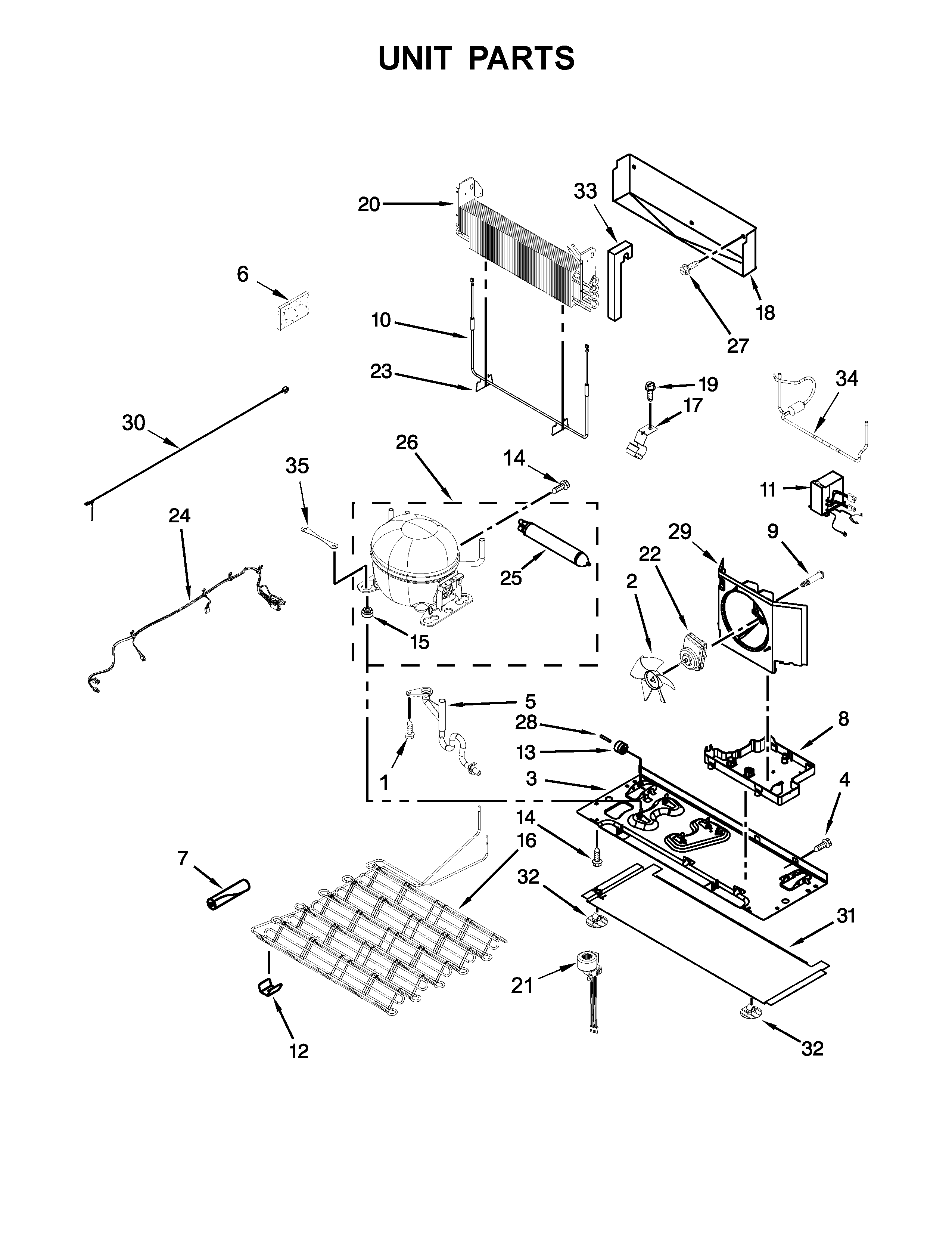 KitchenAid KRFF507EWH01 unit parts diagram