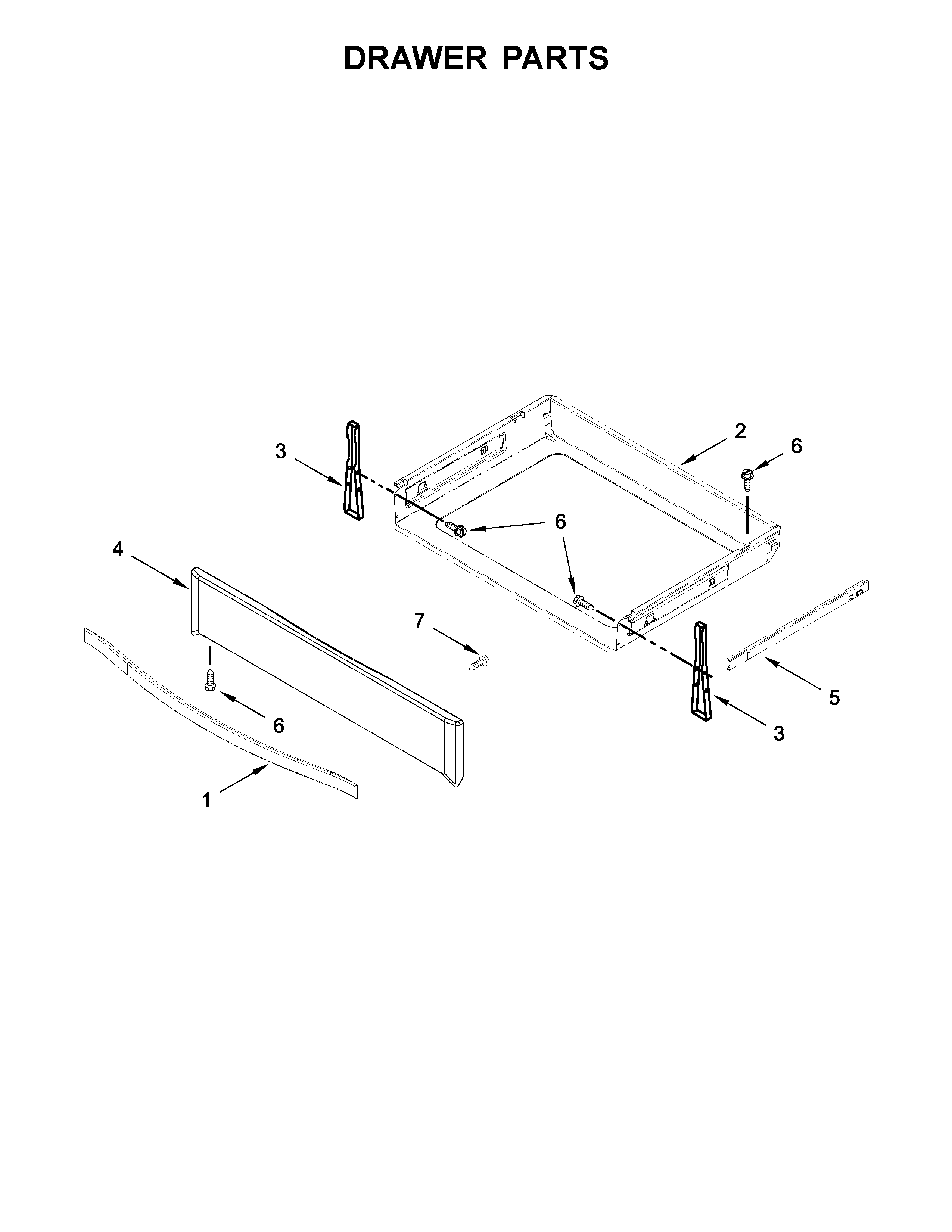 Whirlpool WEE745H0FE0 drawer parts diagram