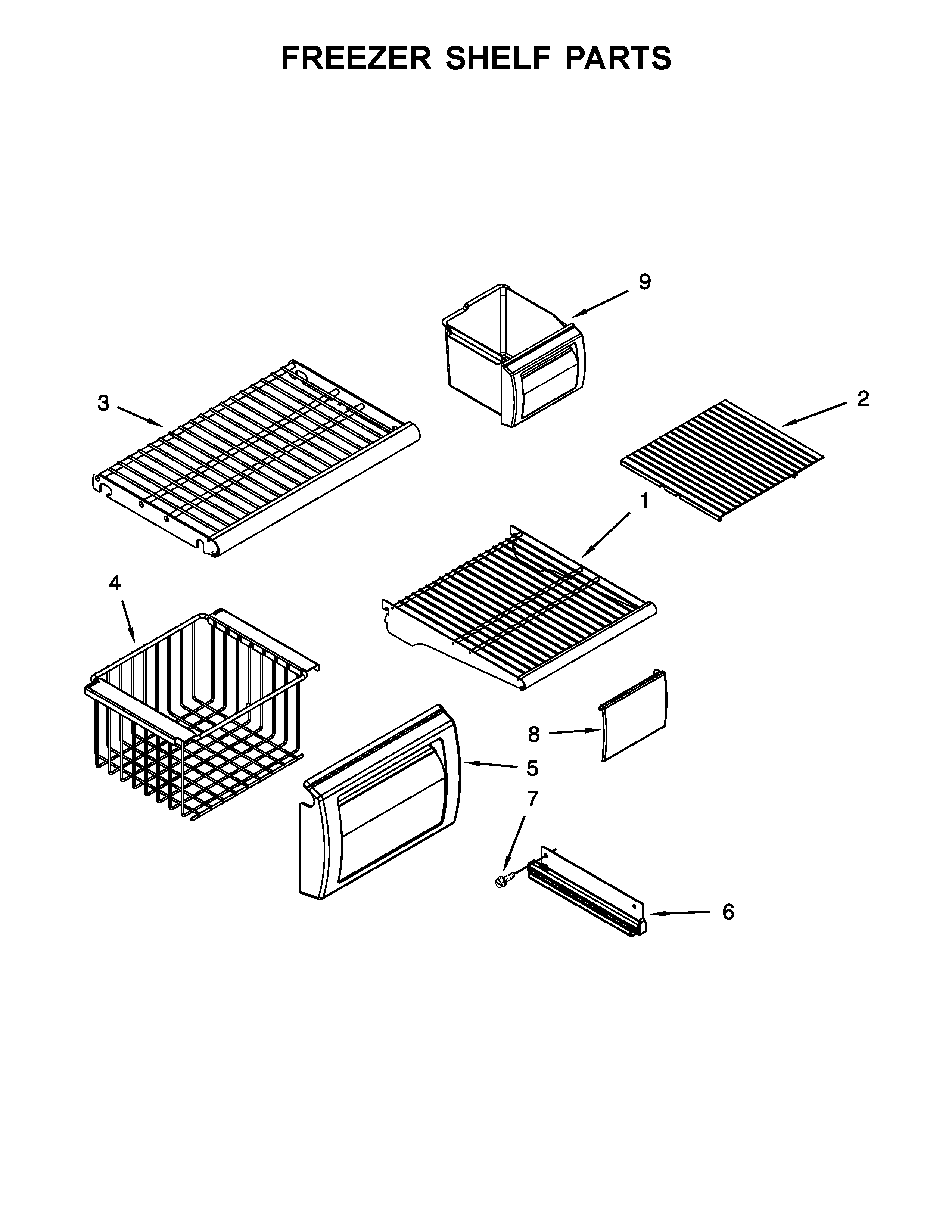 KitchenAid KBSN608EPA01 freezer shelf parts diagram