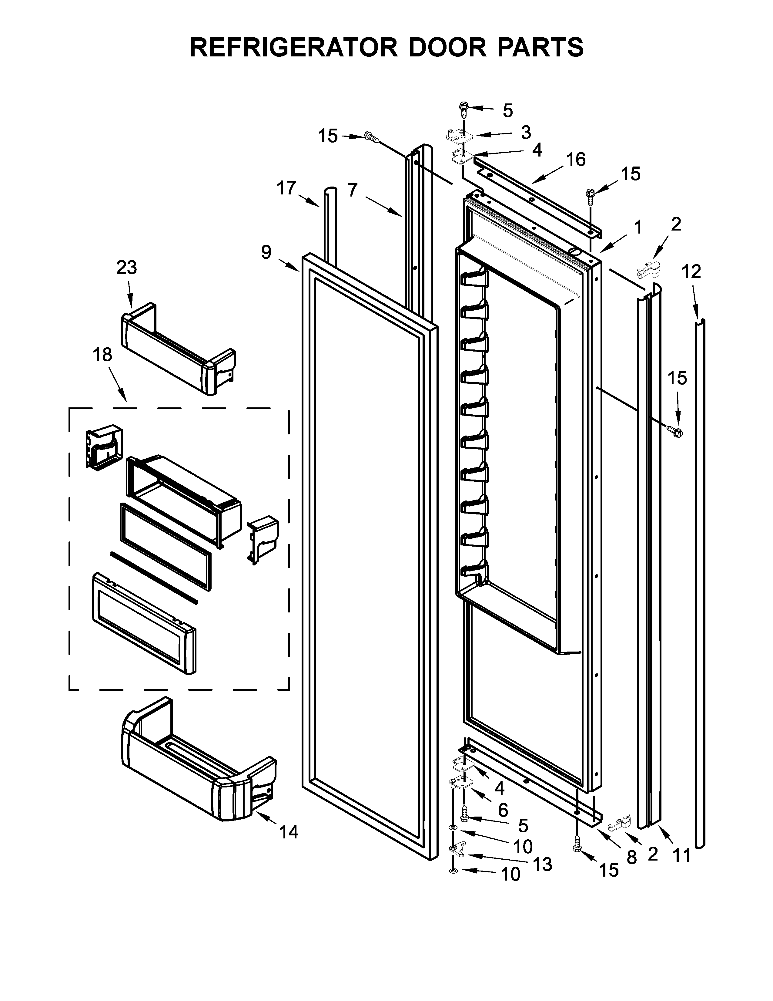 KitchenAid KBSN608EPA01 refrigerator door parts diagram