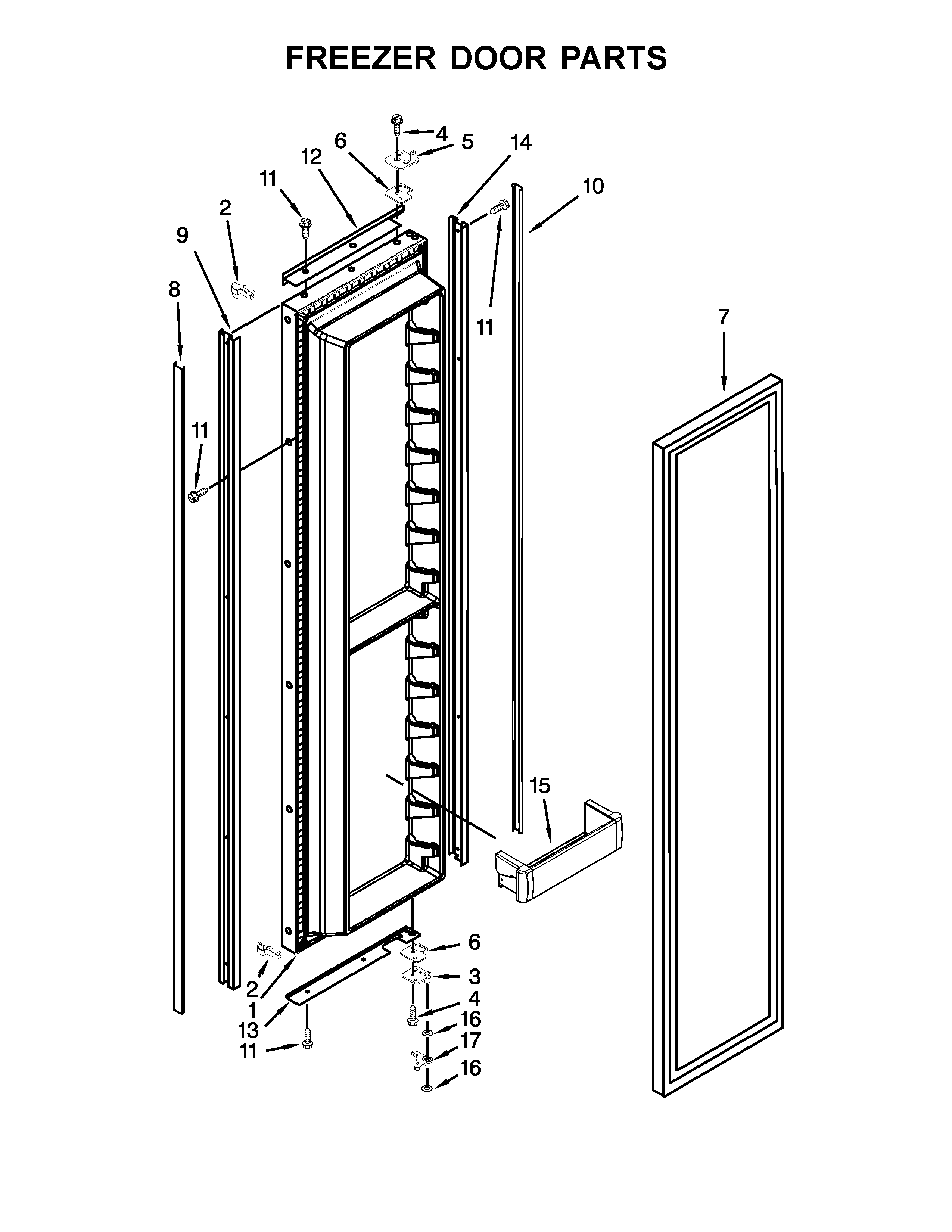 KitchenAid KBSN602EPA01 freezer door parts diagram