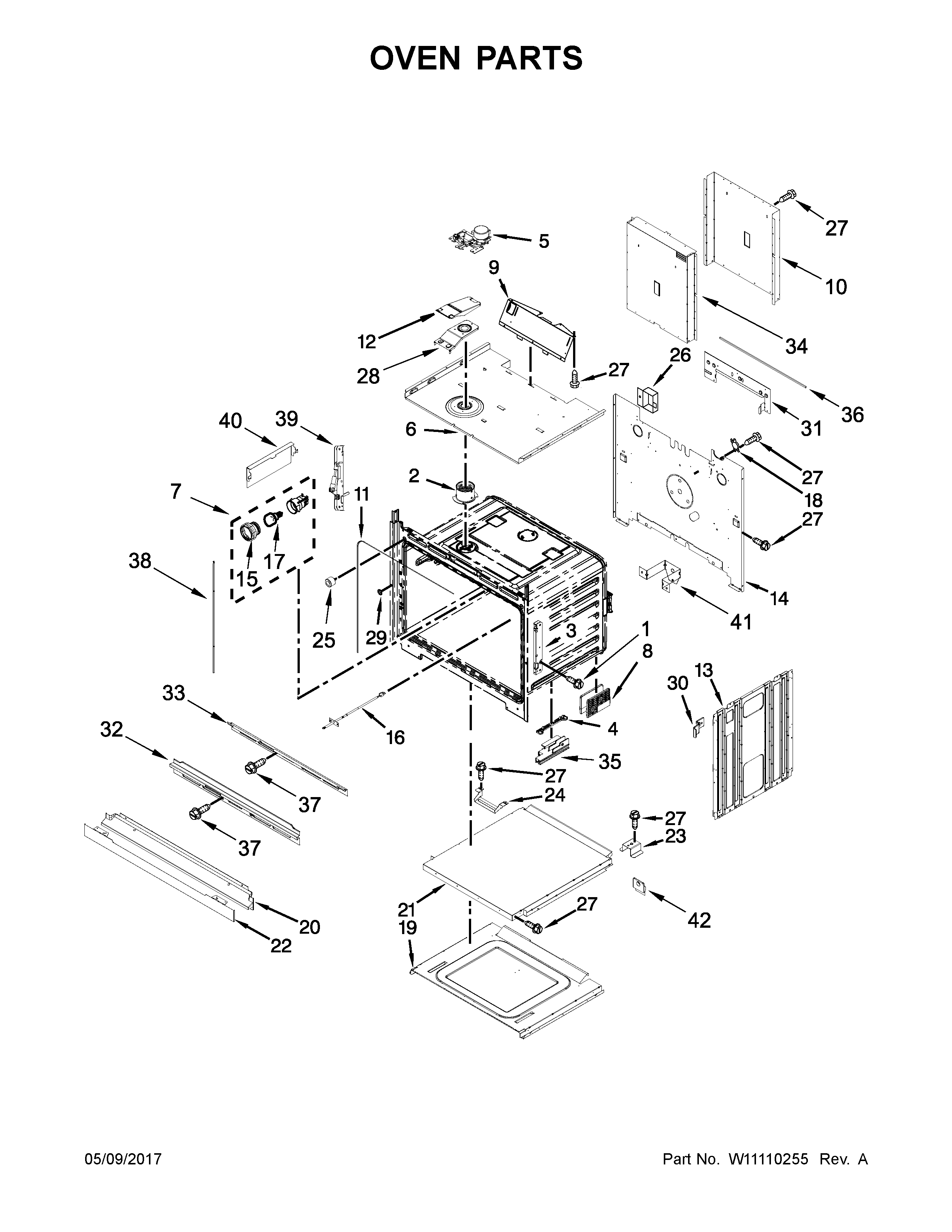 Whirlpool WOD77EC0HS00 oven parts diagram