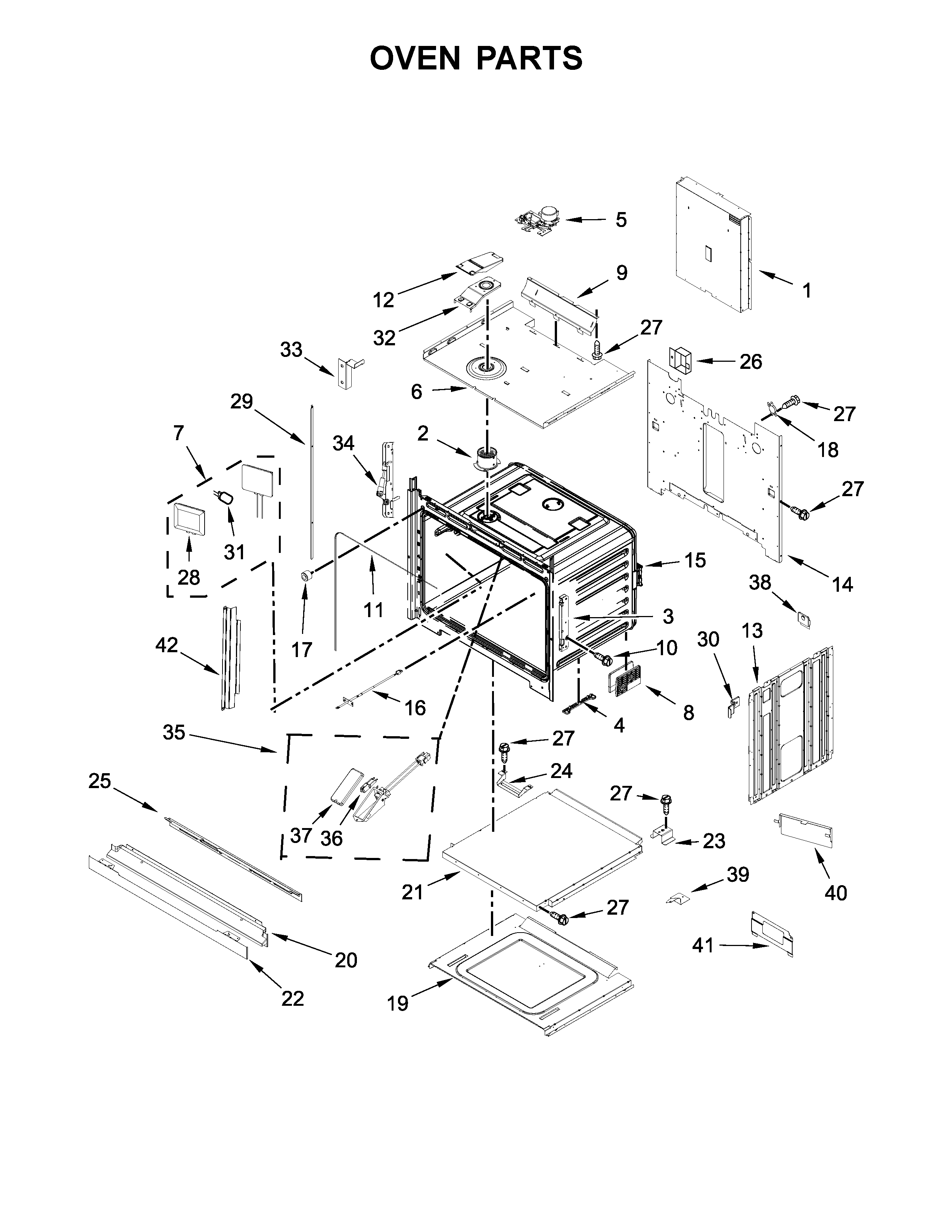Jenn-Air JJW3430DS01 oven parts diagram