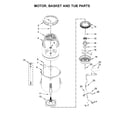 Maytag MVWB835DW2 motor, basket and tub parts diagram