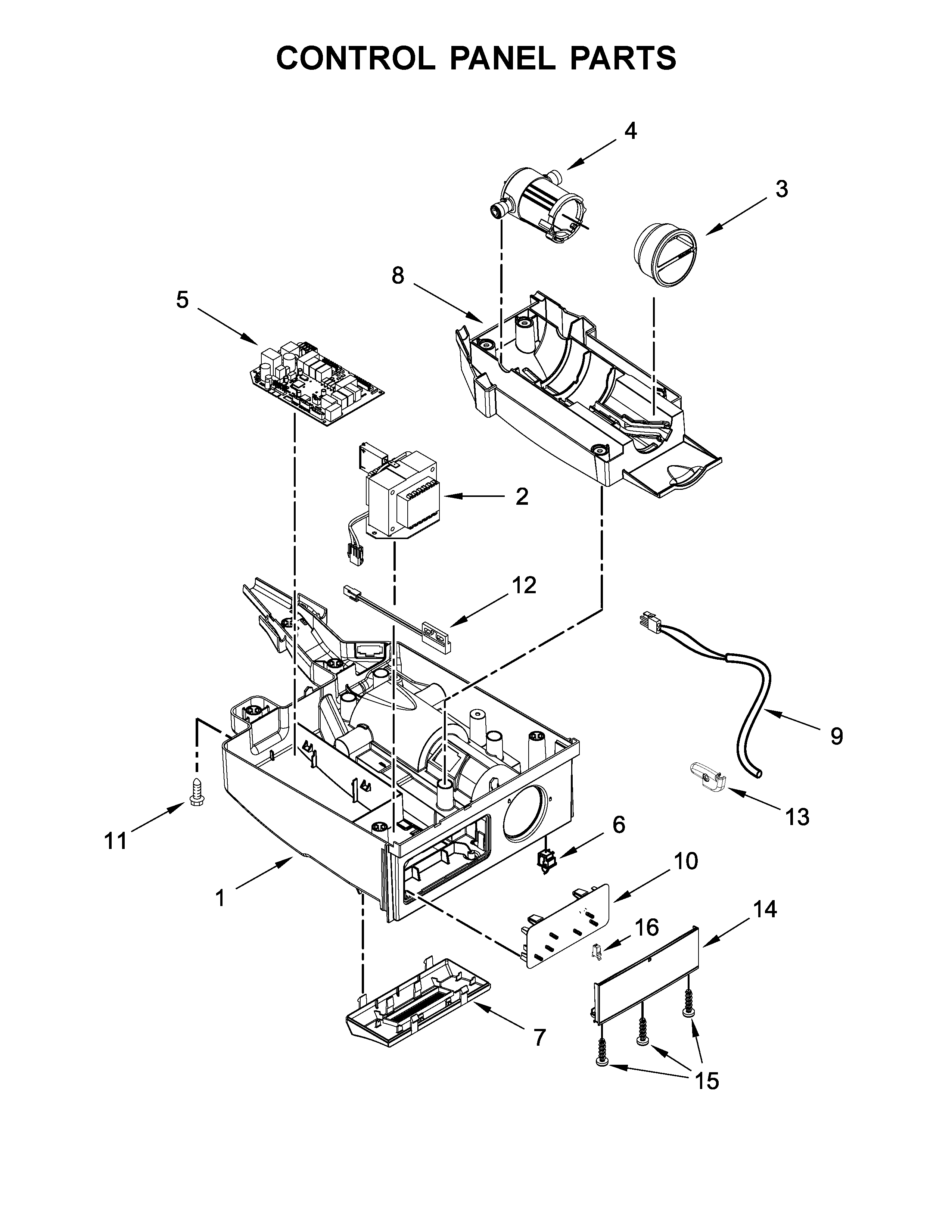 Jenn-Air JIM159XYCX0 control panel parts diagram