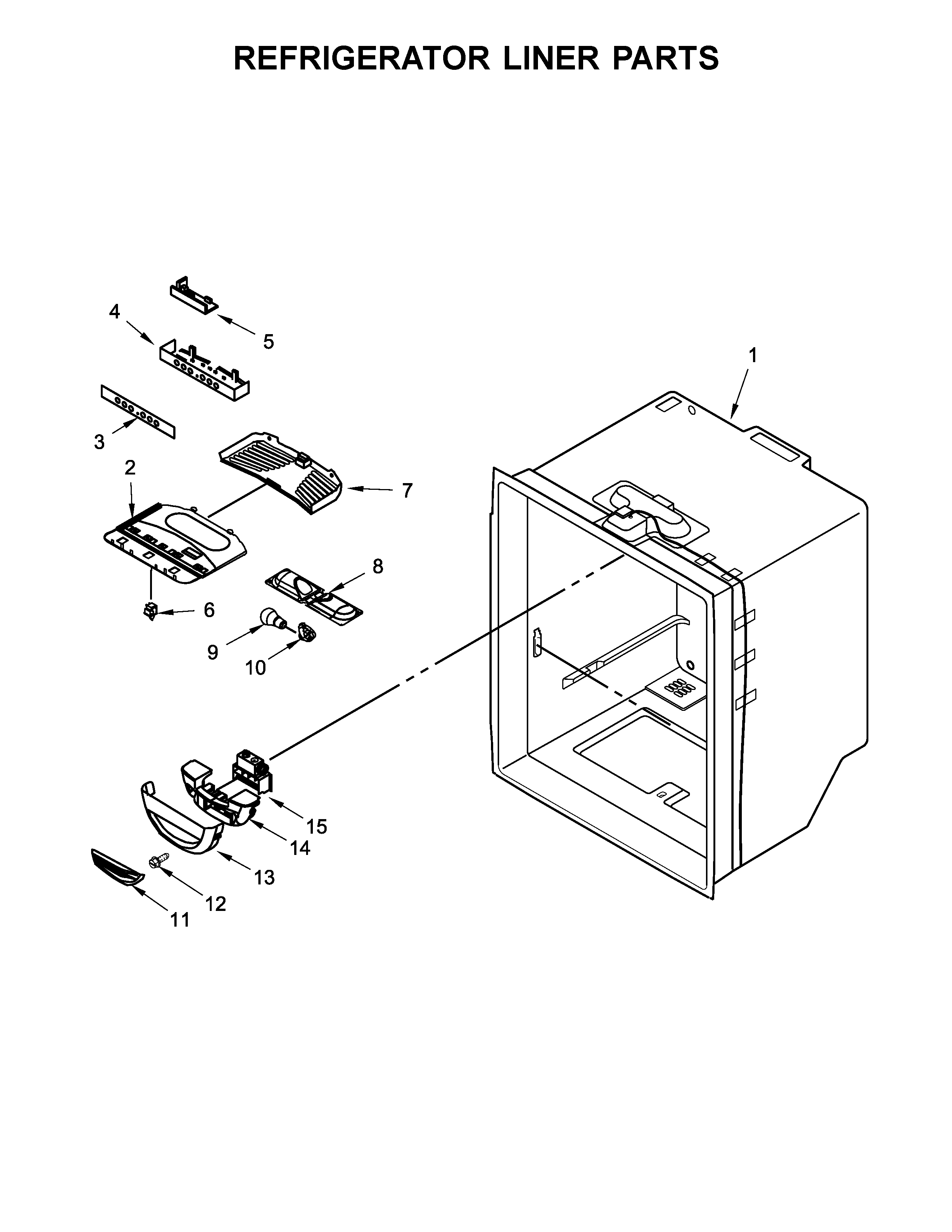 Amana ABB1921BRB00 refrigerator liner parts diagram