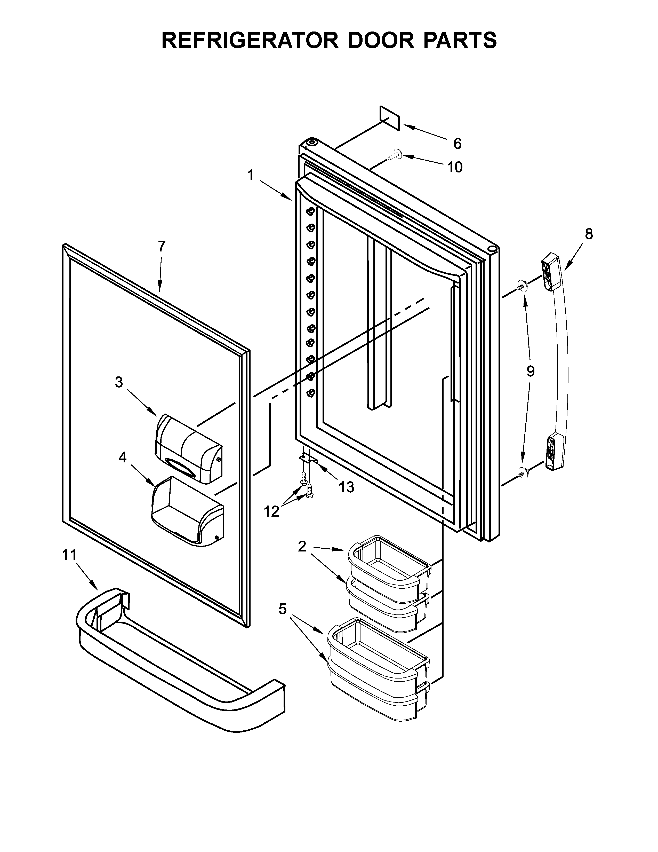 Amana ABB1921BRB00 refrigerator door parts diagram
