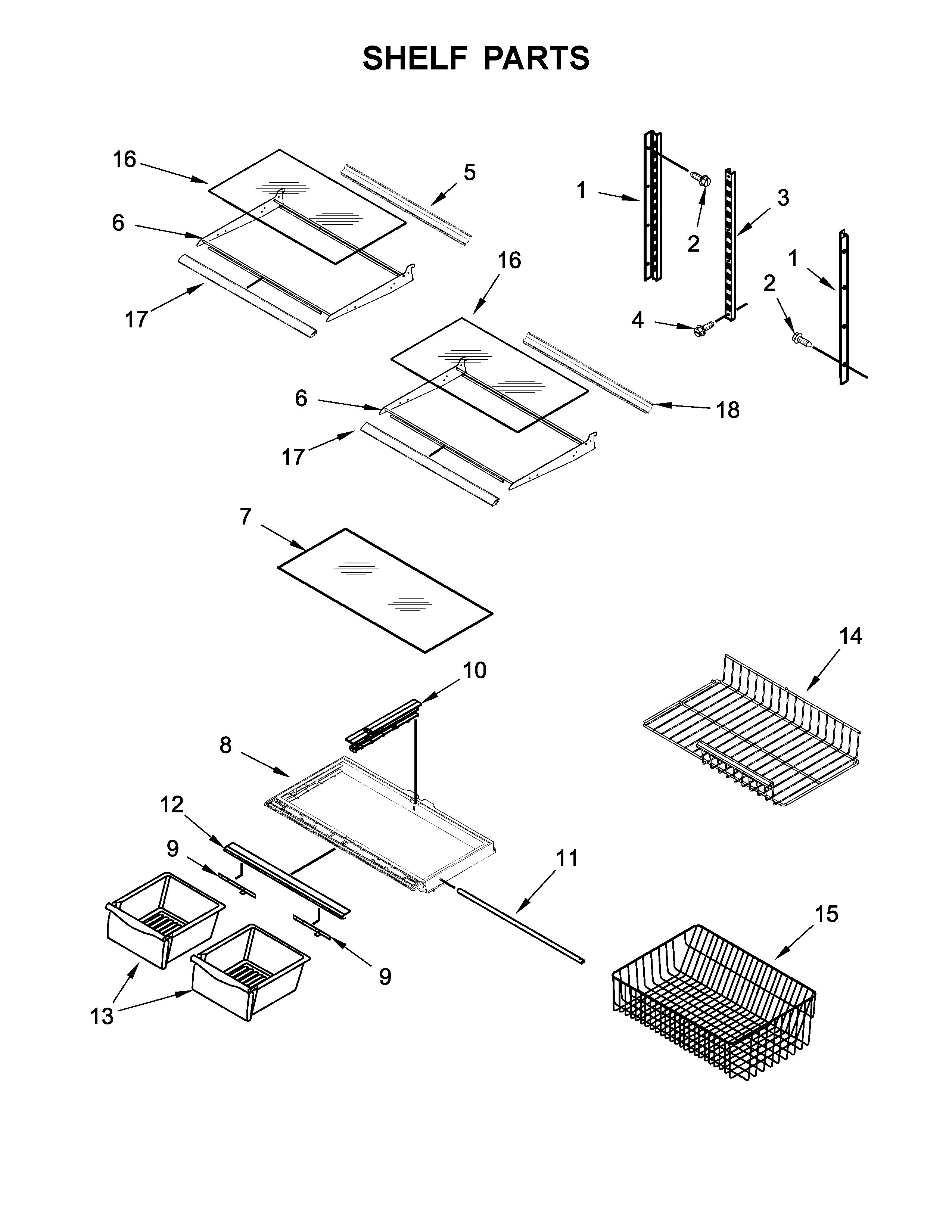 Amana ABB1921BRB00 shelf parts diagram