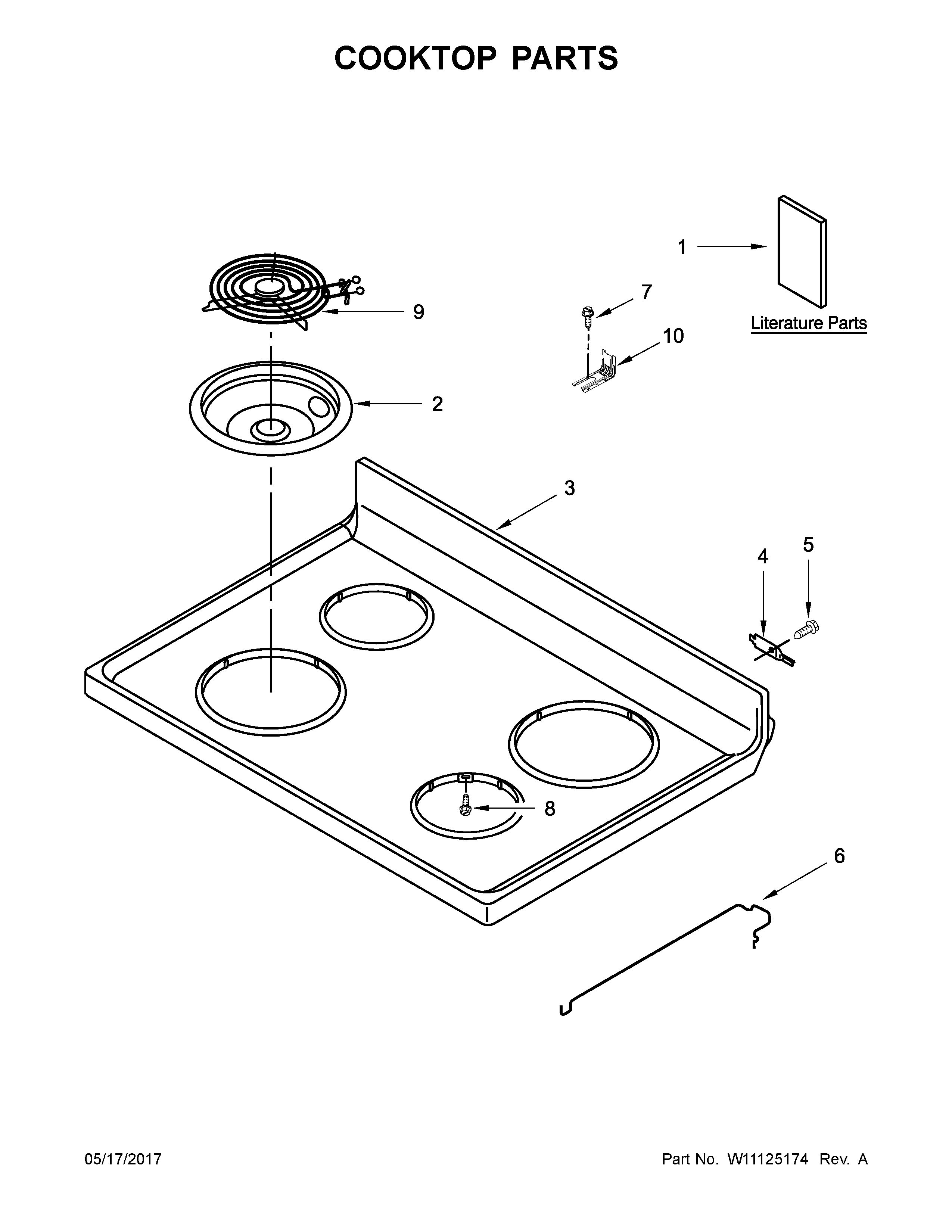 Amana ACR4303MFS1 cooktop parts diagram
