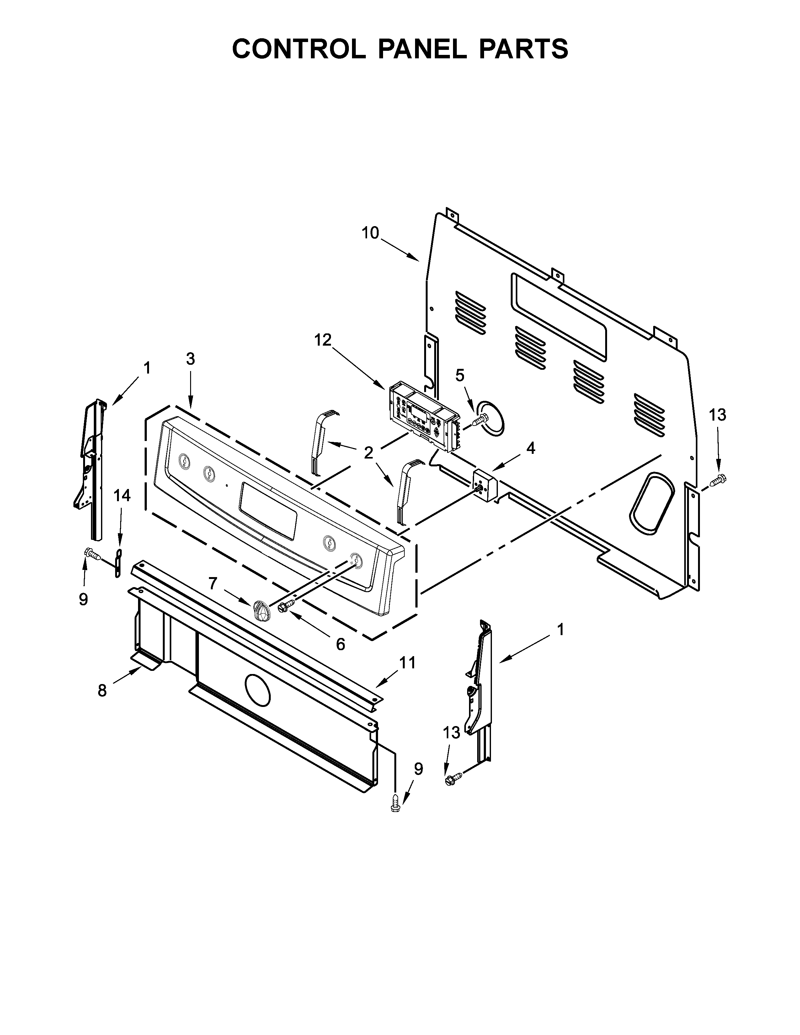 Amana ACR4303MFS1 control panel parts diagram