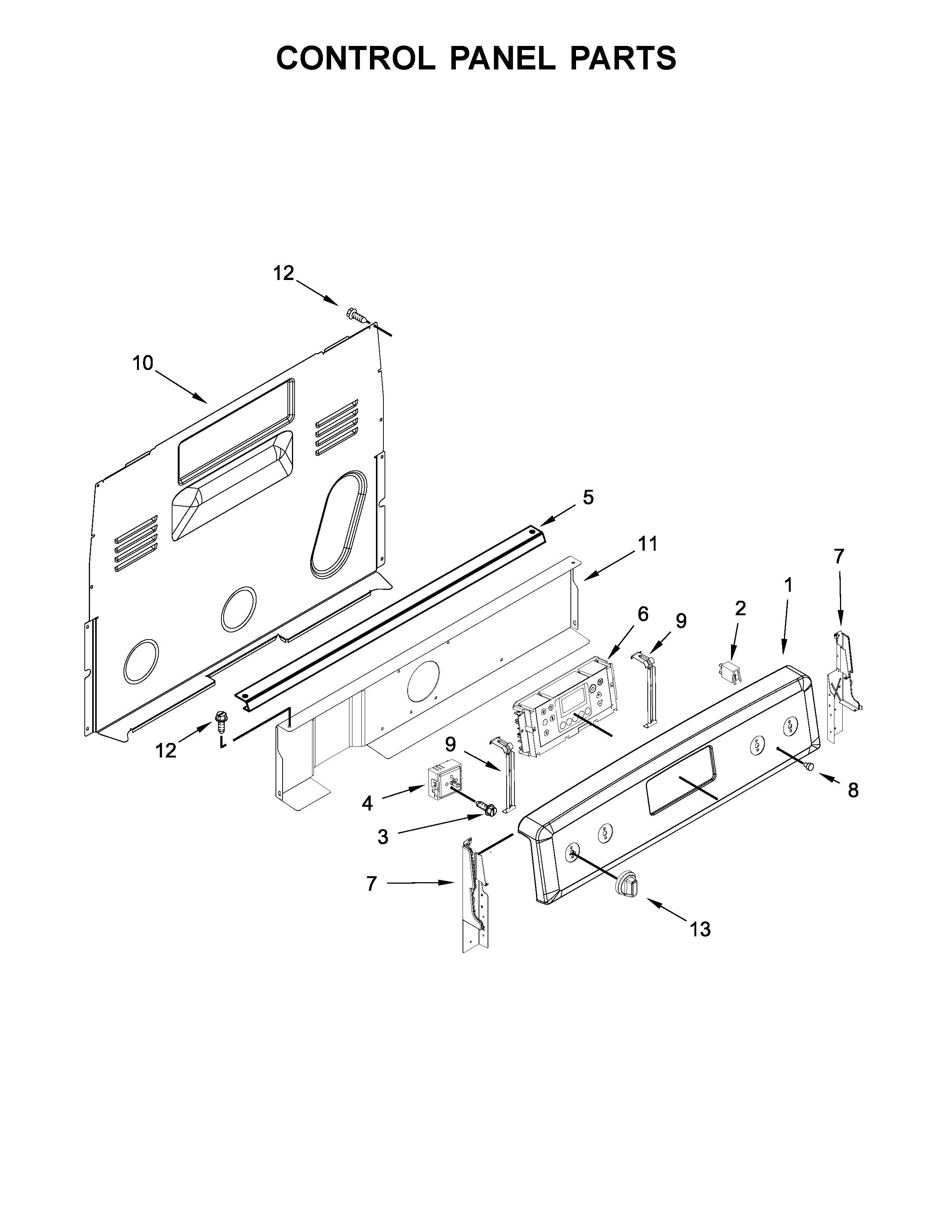 Maytag YMER8650FZ1 control panel parts diagram