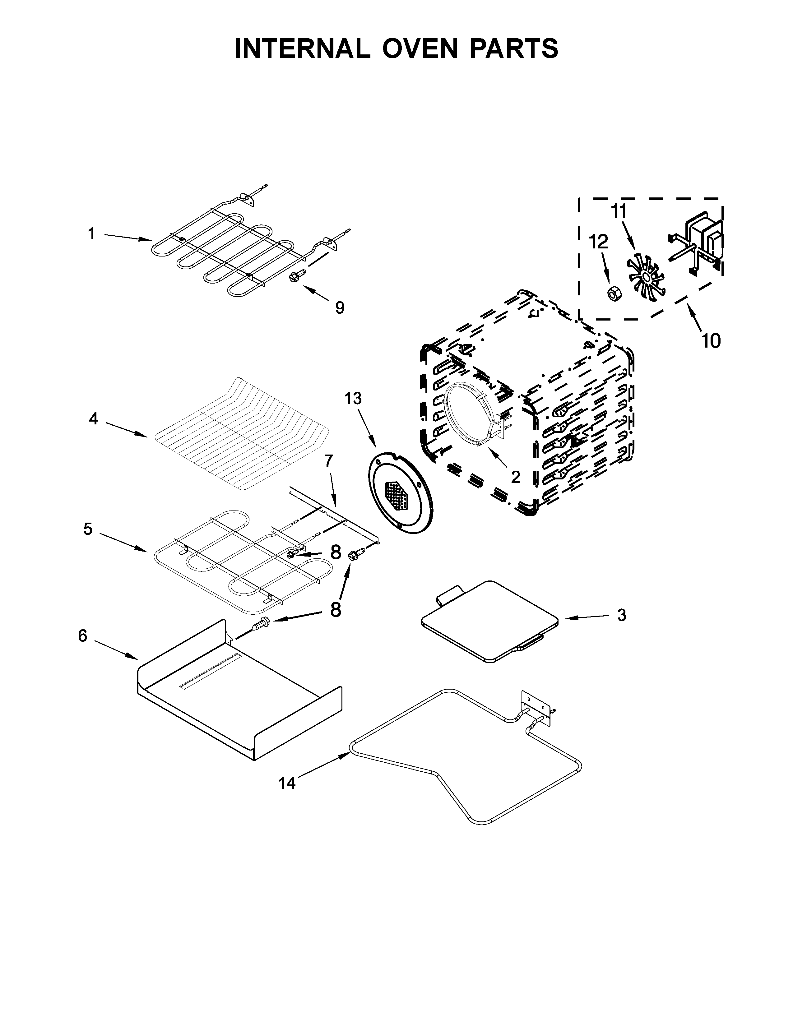 KitchenAid KODC304ESS00 internal oven parts diagram