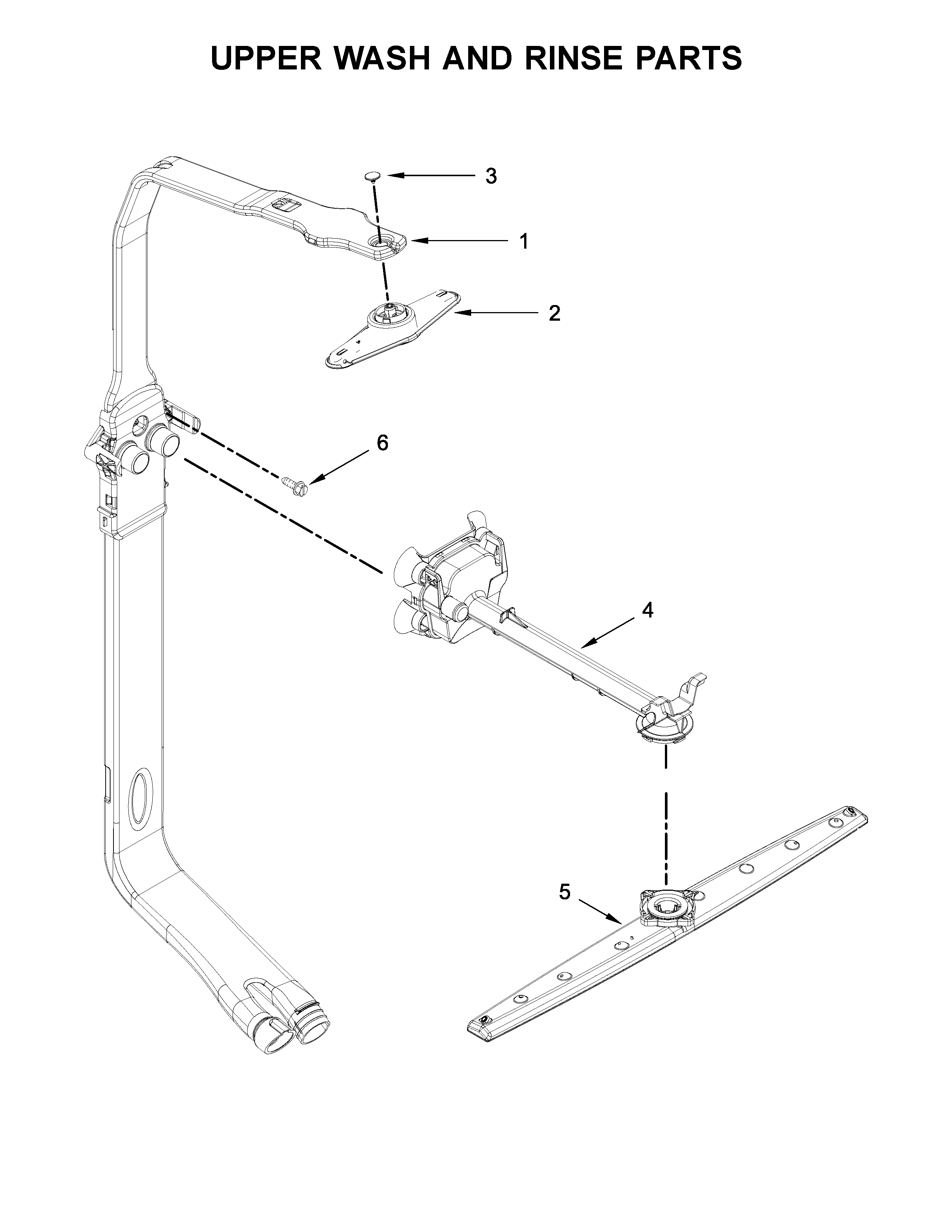 Whirlpool WDT710PAHB0 upper wash and rinse parts diagram