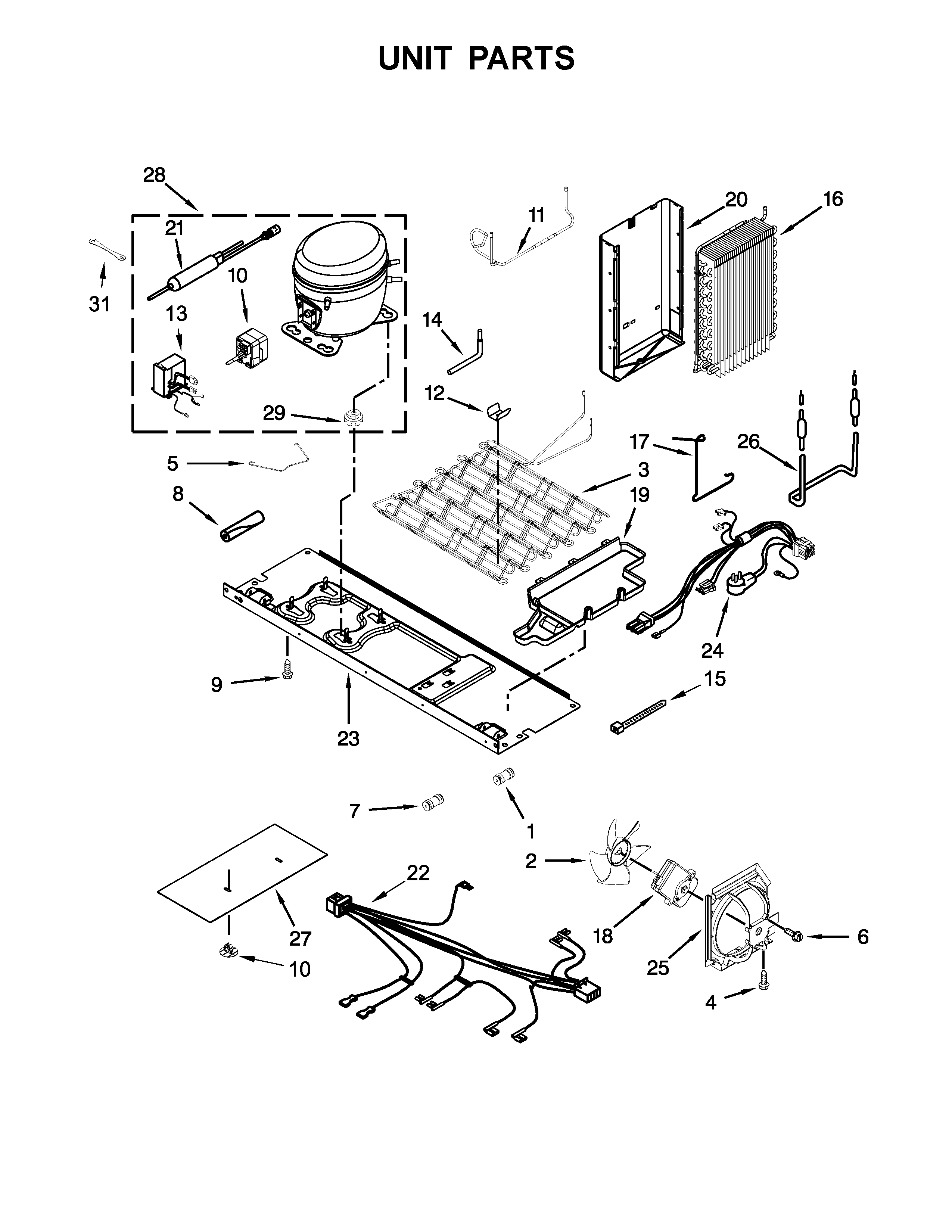 Whirlpool WRS571CIDB02 unit parts diagram