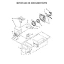 Maytag MFI2269DRM00 motor and ice container parts diagram