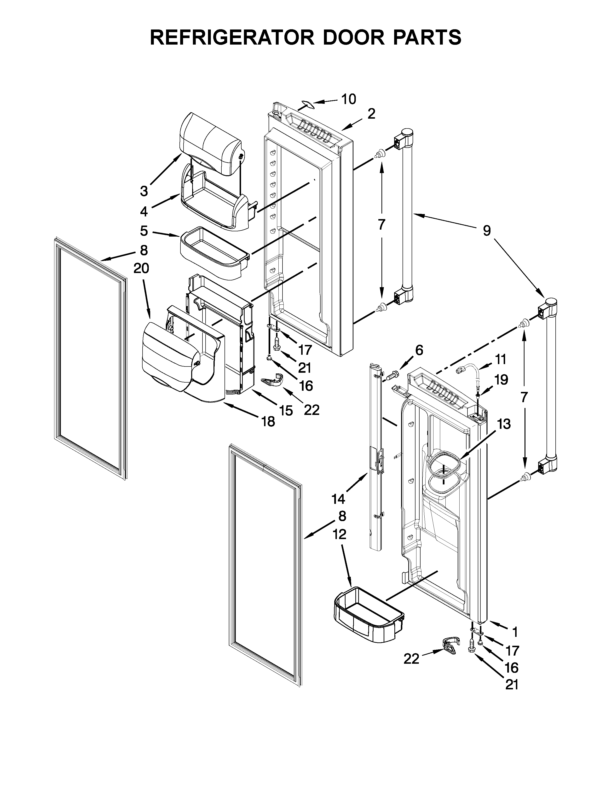 Maytag MFI2269DRM01 refrigerator door parts diagram