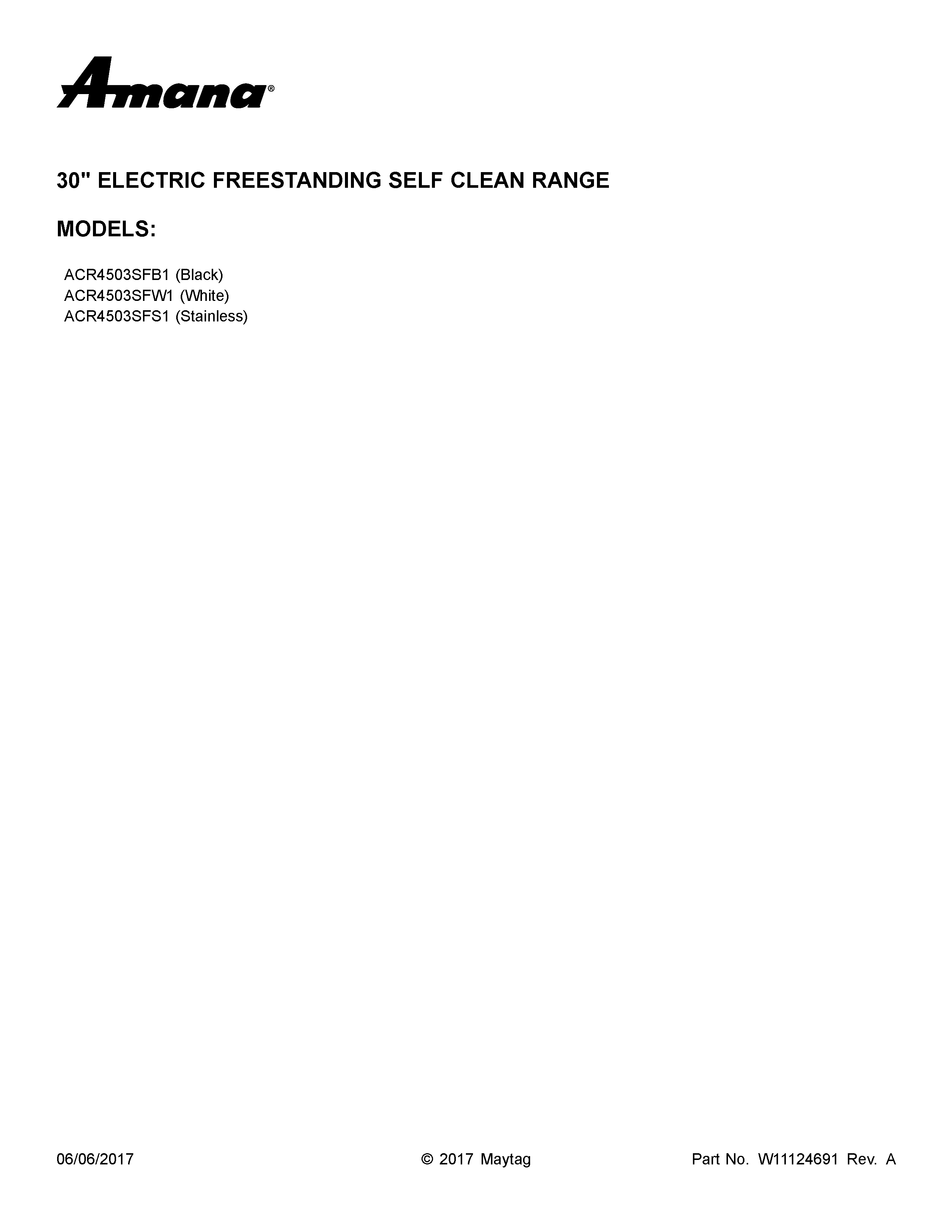 Amana ACR4503SFB1 cover sheet diagram