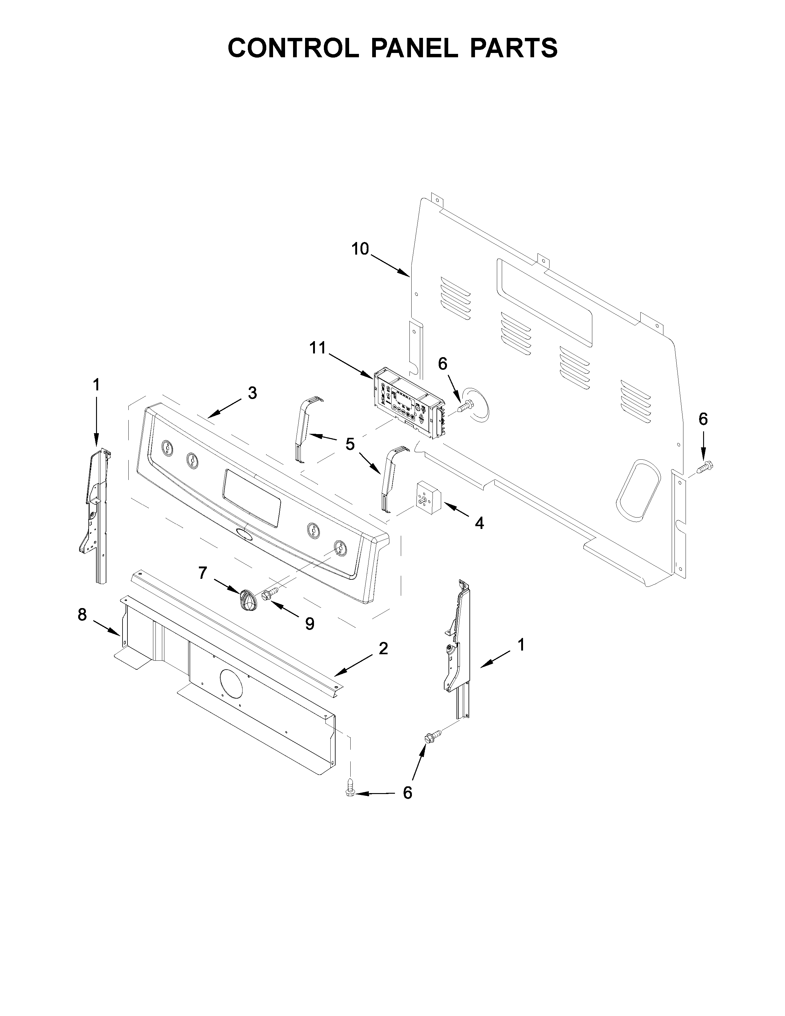 Amana AER6303MFW1 control panel parts diagram
